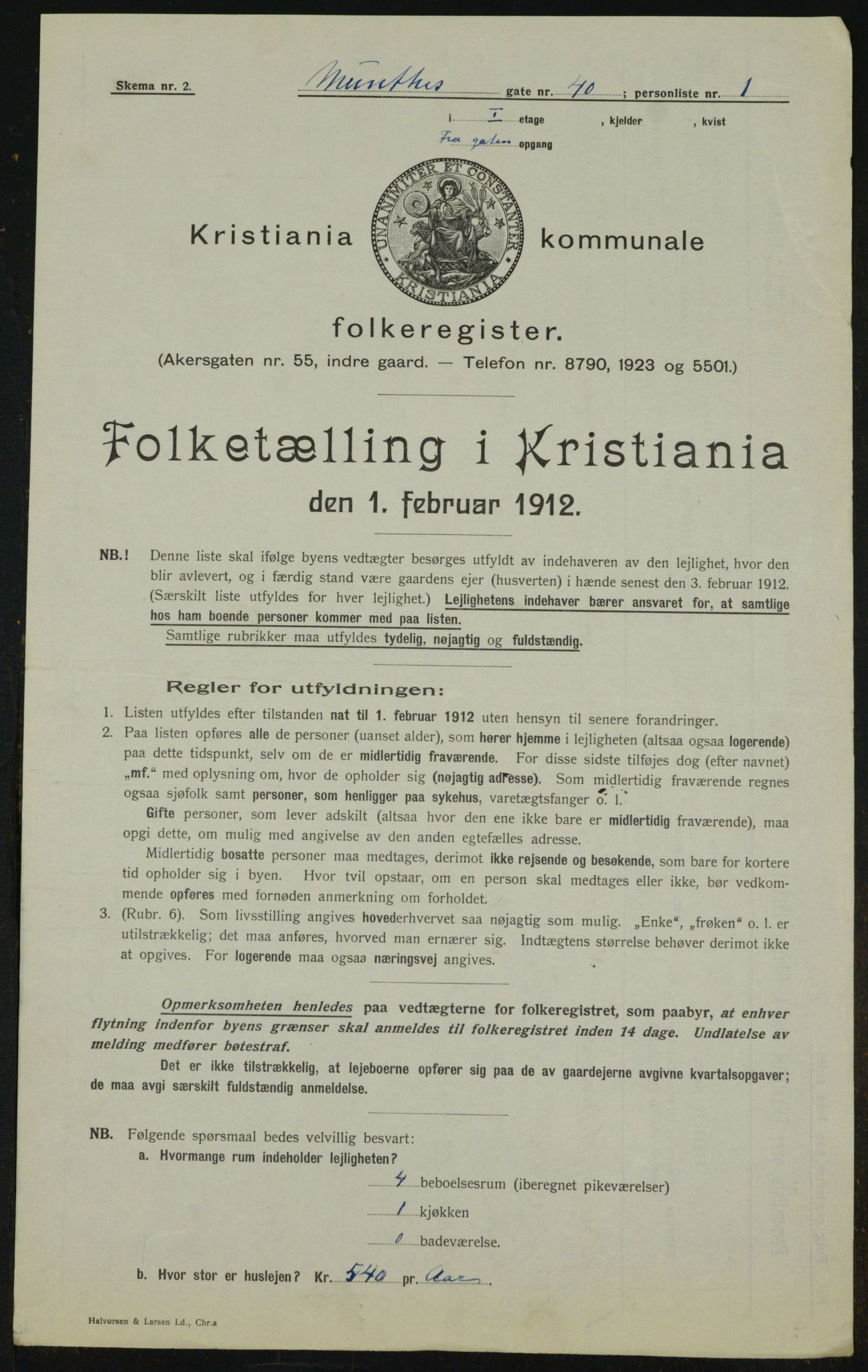 OBA, Municipal Census 1912 for Kristiania, 1912, p. 68700