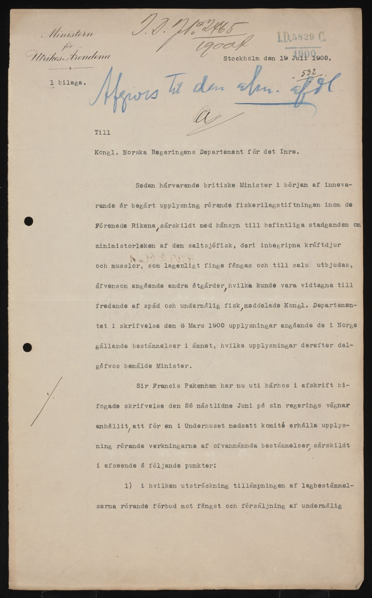 Utenriksdepartementet, AV/RA-S-2259, 1872-1932, p. 3