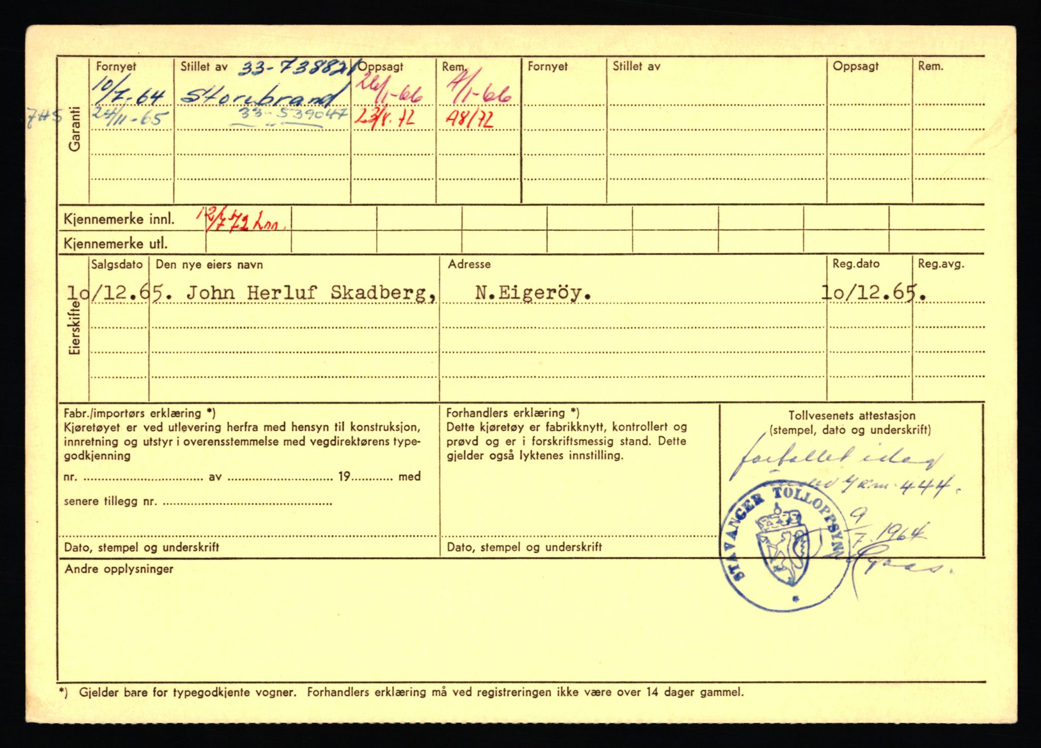 Stavanger trafikkstasjon, AV/SAST-A-101942/0/F/L0068: L-75000 - L-76799, 1930-1971, p. 1834