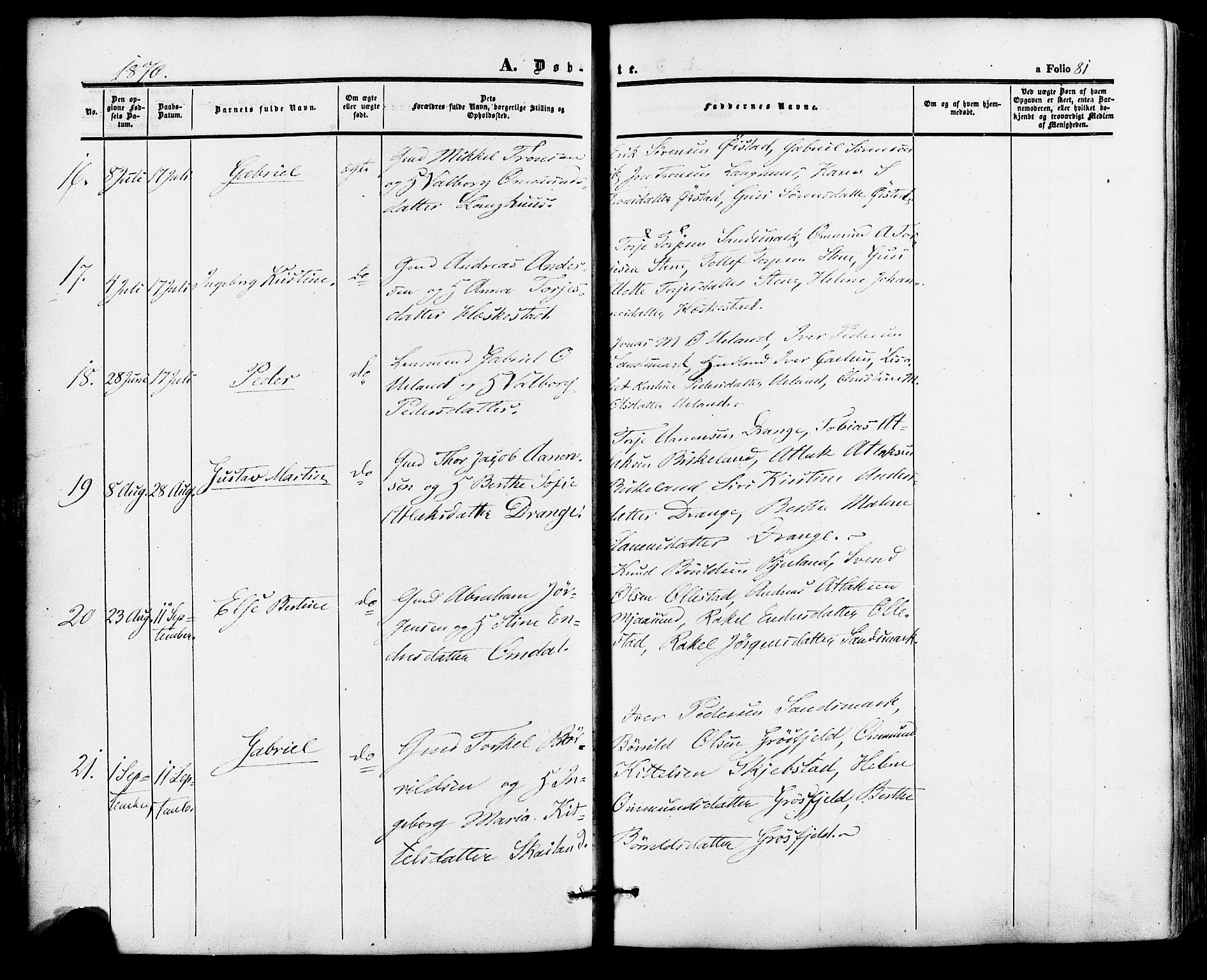 Lund sokneprestkontor, AV/SAST-A-101809/S06/L0010: Parish register (official) no. A 9, 1854-1886, p. 81