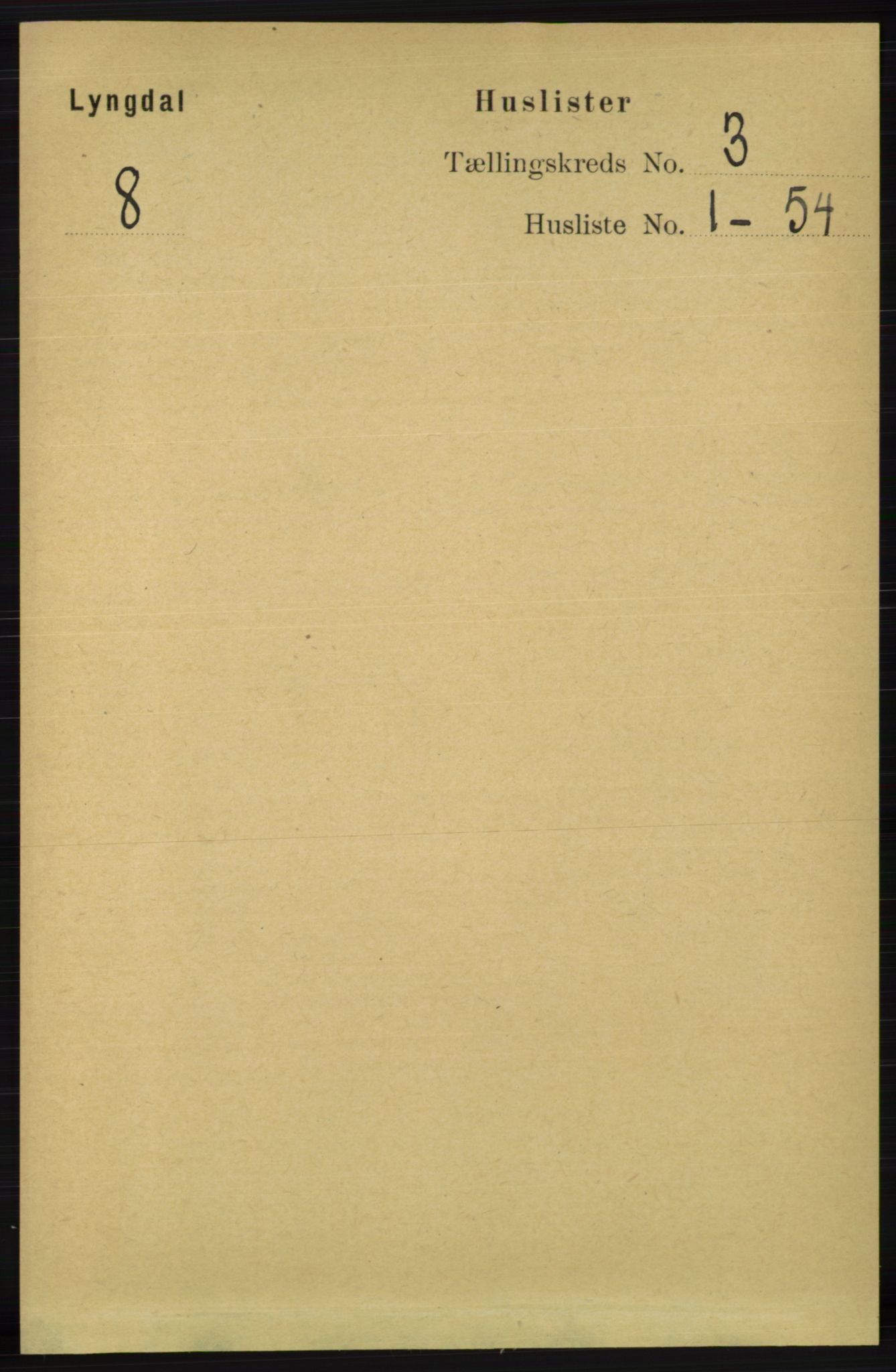 RA, 1891 census for 1032 Lyngdal, 1891, p. 1029