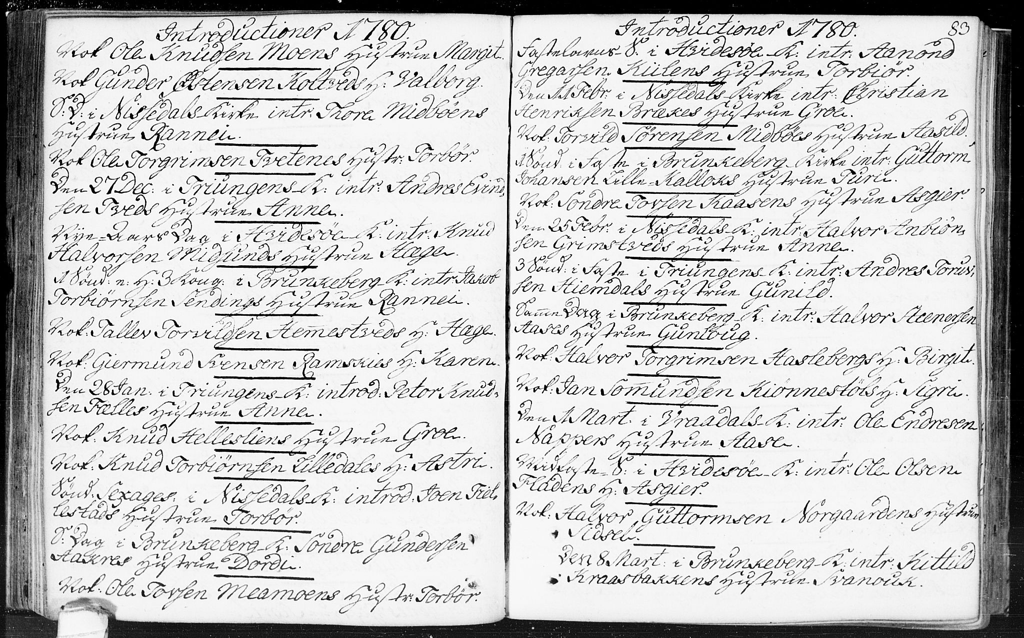 Kviteseid kirkebøker, SAKO/A-276/F/Fa/L0002: Parish register (official) no. I 2, 1773-1786, p. 83