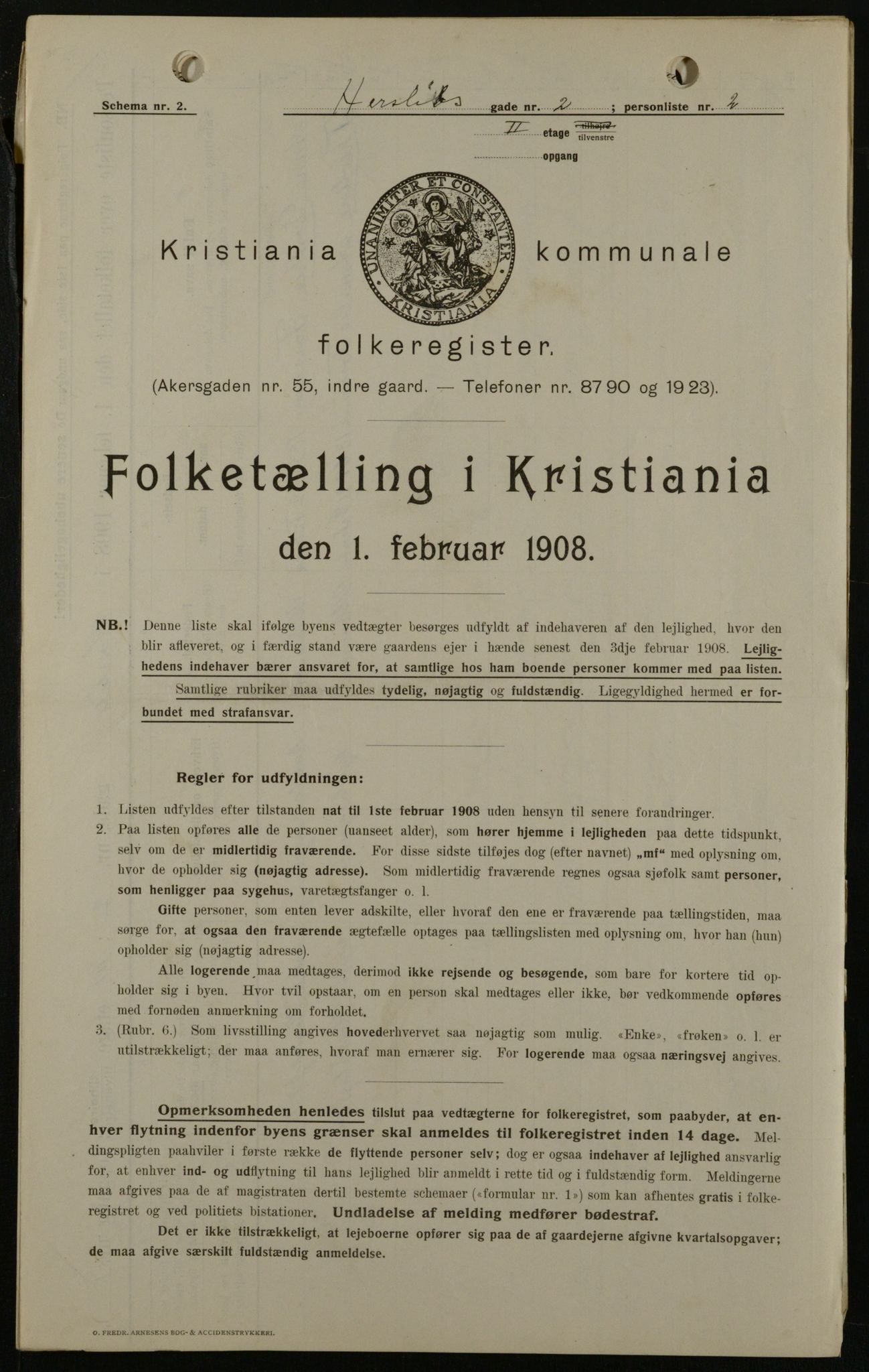 OBA, Municipal Census 1908 for Kristiania, 1908, p. 35188