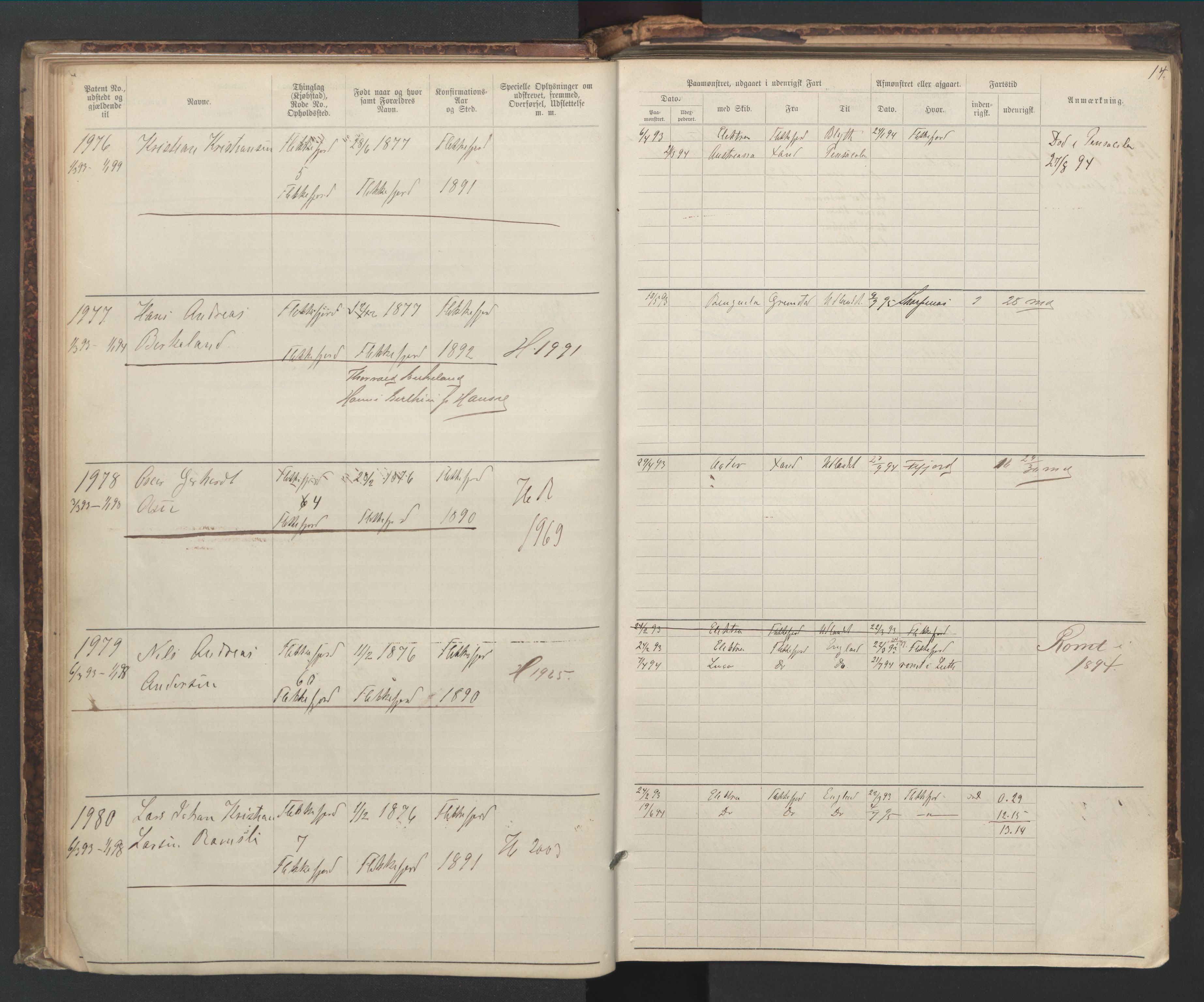 Flekkefjord mønstringskrets, AV/SAK-2031-0018/F/Fa/L0006: Annotasjonsrulle nr 1916-2964 med register, Æ-3, 1891-1948, p. 43