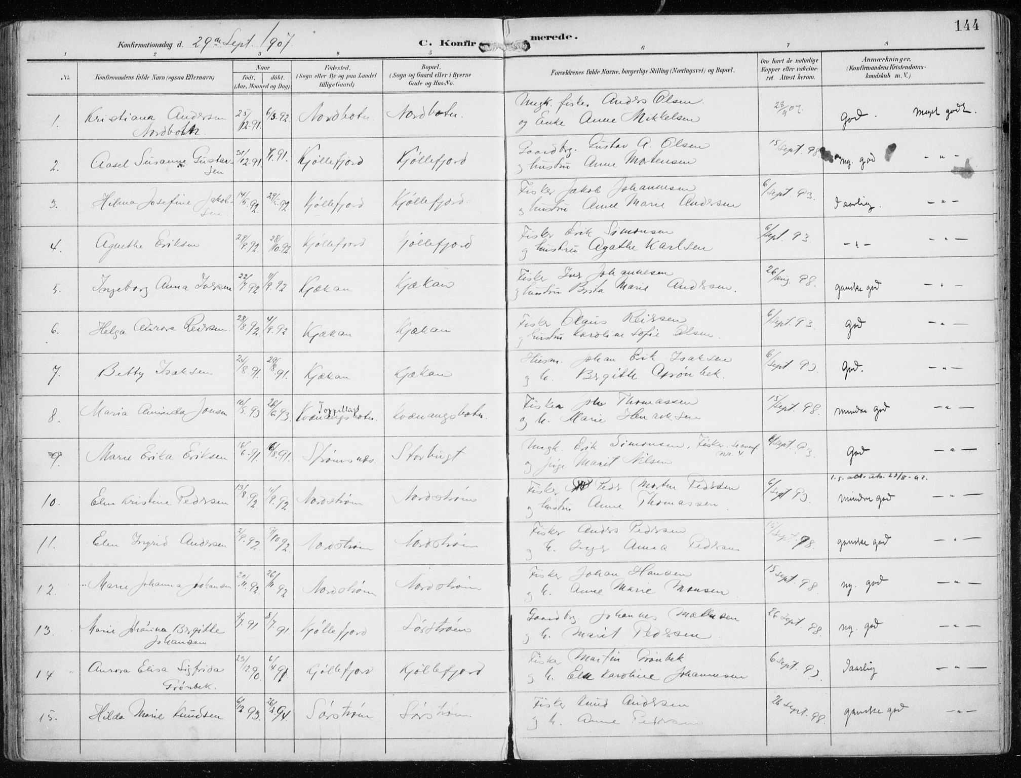 Skjervøy sokneprestkontor, SATØ/S-1300/H/Ha/Haa/L0016kirke: Parish register (official) no. 16, 1892-1908, p. 144