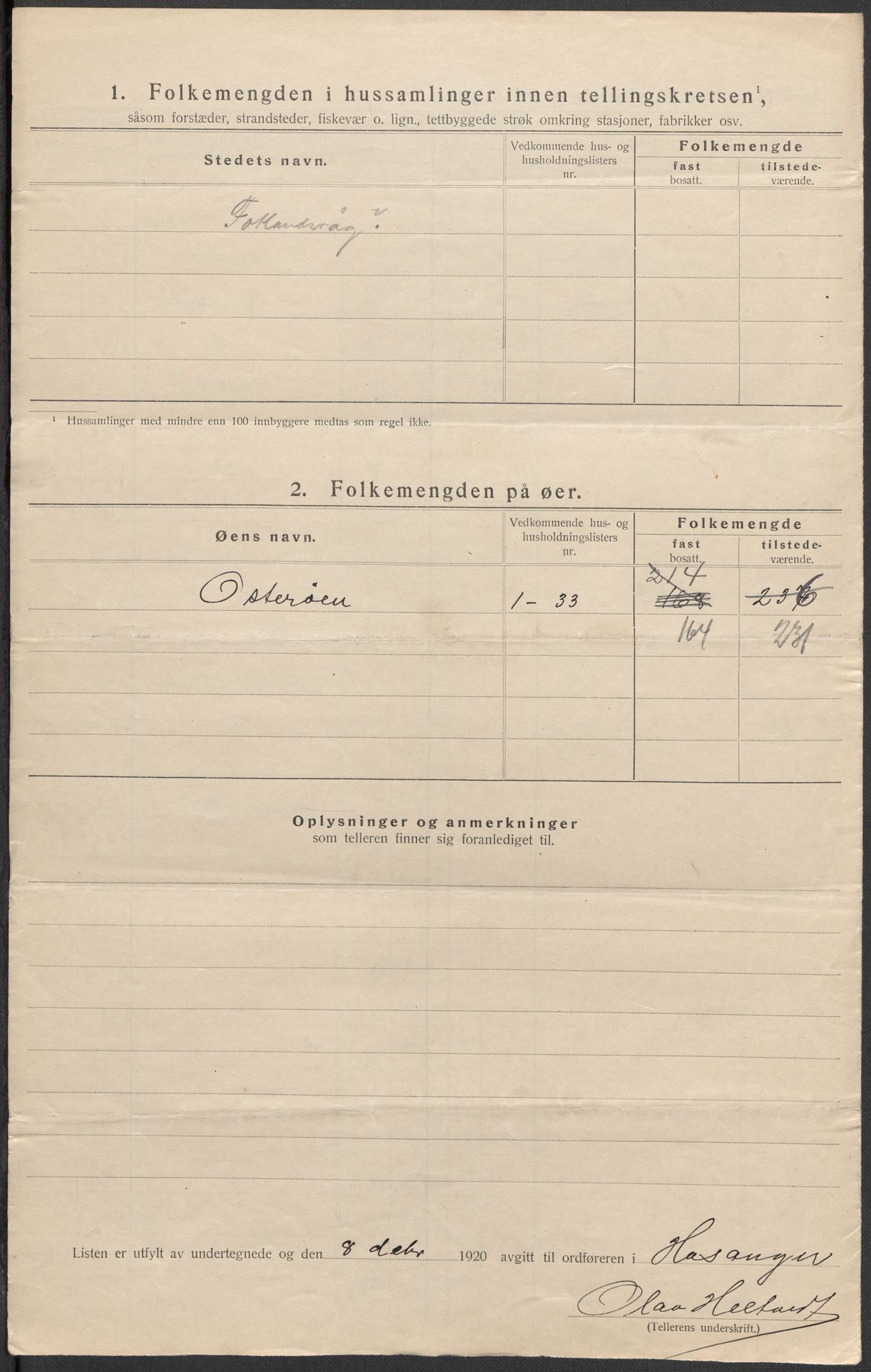 SAB, 1920 census for Hosanger, 1920, p. 22