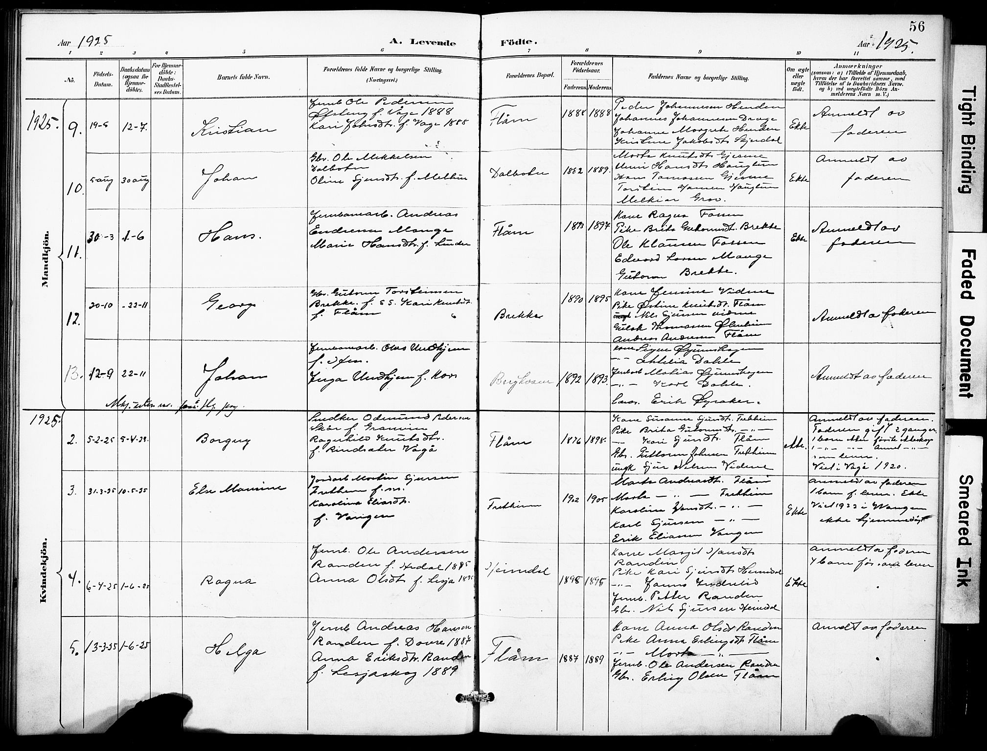 Aurland sokneprestembete, AV/SAB-A-99937/H/Hb/Hbb/L0002: Parish register (copy) no. B 2, 1887-1929, p. 56