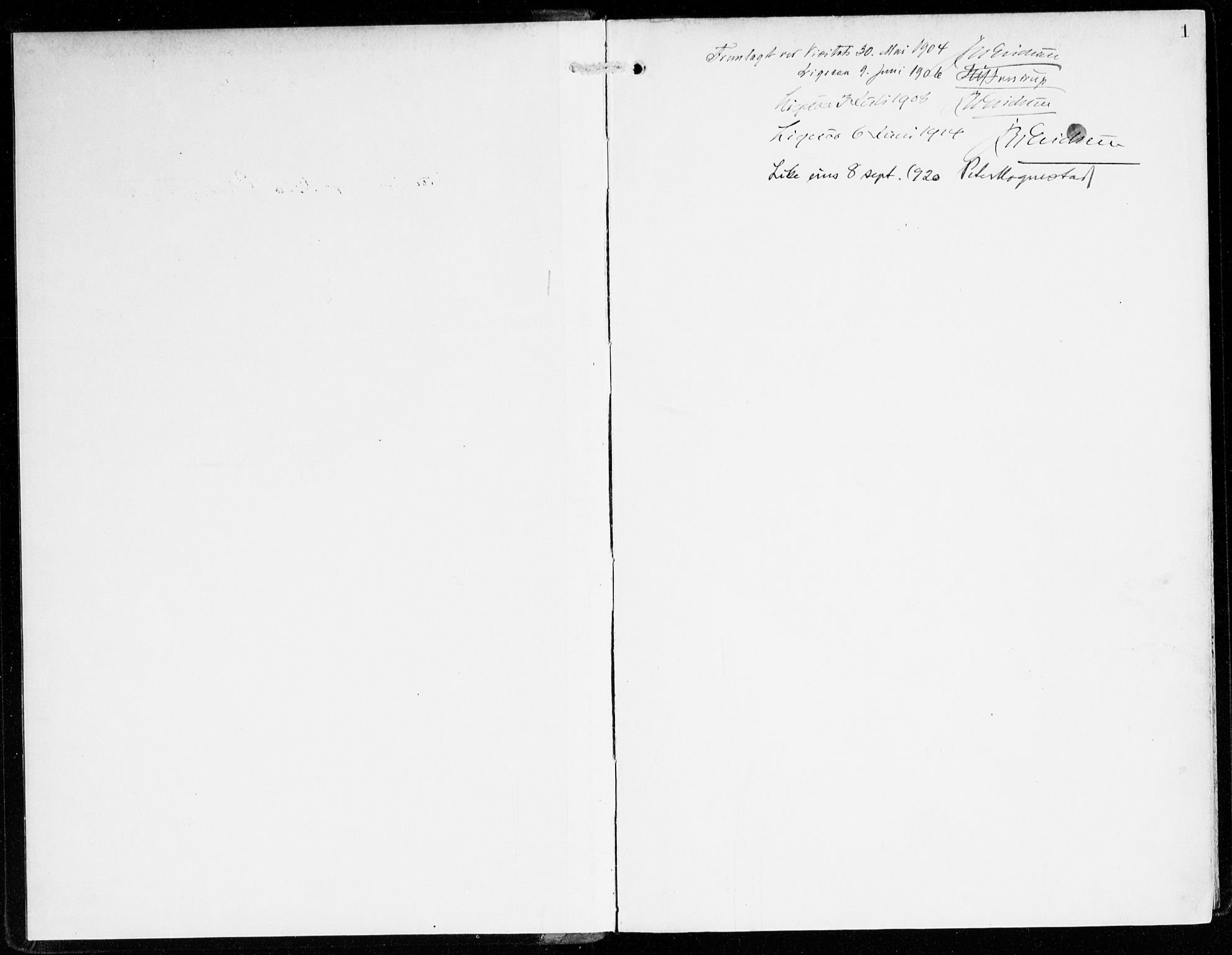 Hyllestad sokneprestembete, SAB/A-80401: Parish register (official) no. B 2, 1903-1917, p. 1