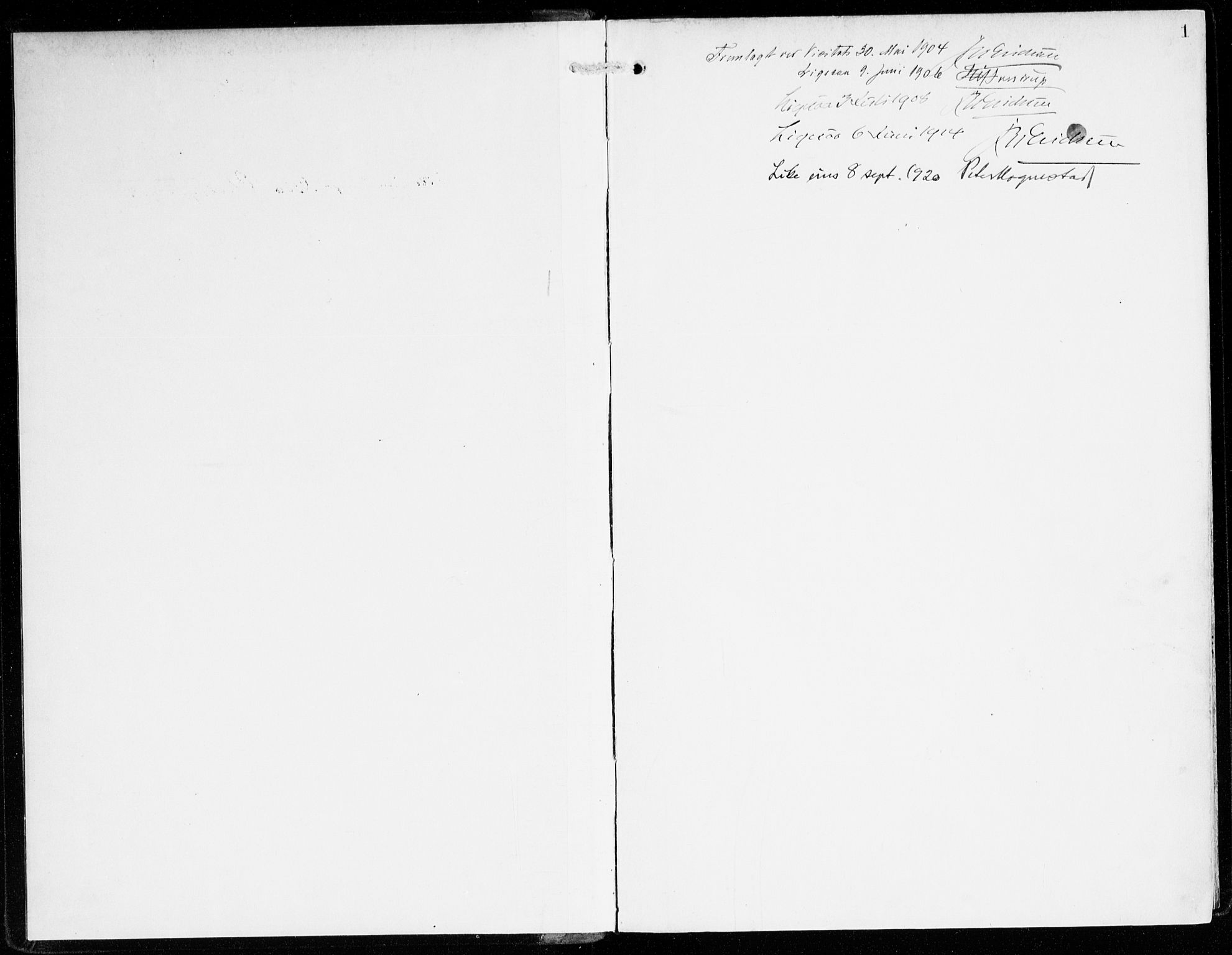 Hyllestad sokneprestembete, AV/SAB-A-80401: Parish register (official) no. B 2, 1903-1917, p. 1