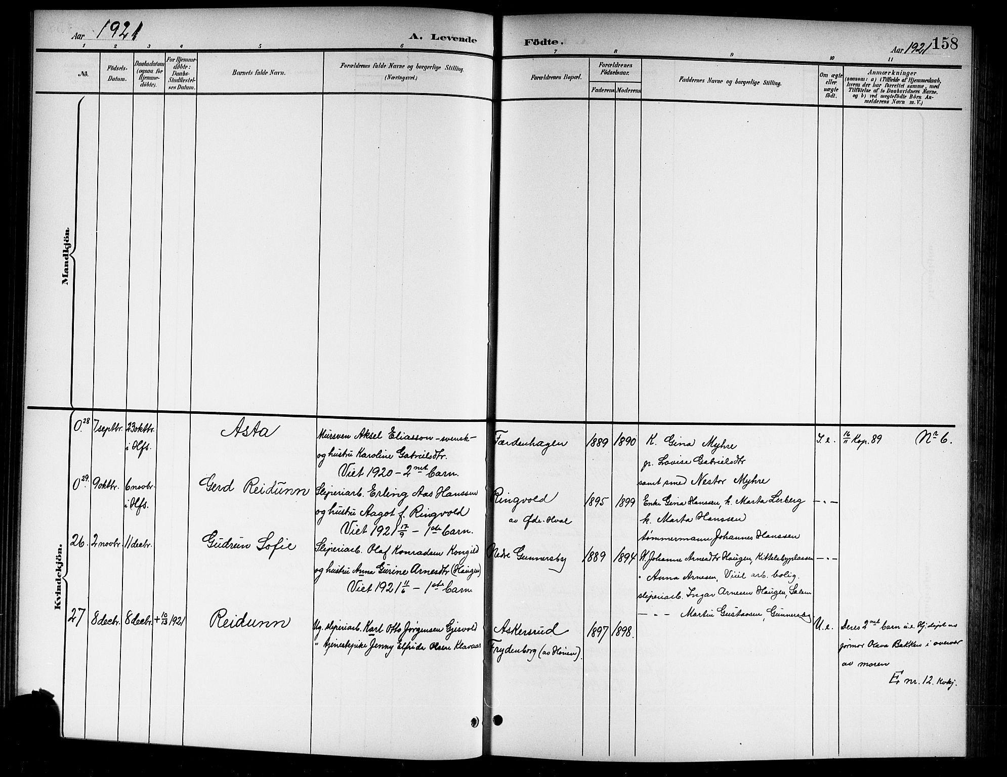 Norderhov kirkebøker, AV/SAKO-A-237/G/Gb/L0002: Parish register (copy) no. II 2, 1891-1921, p. 158