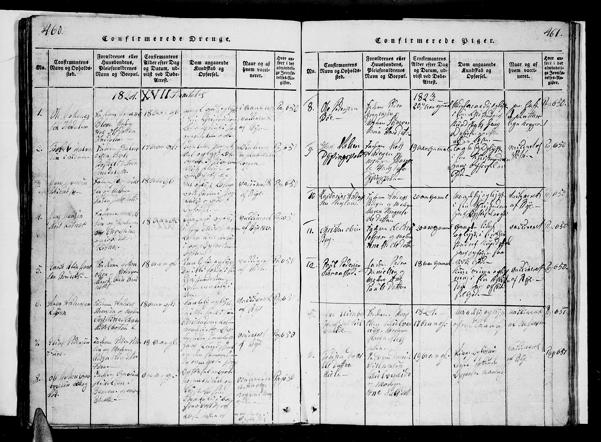 Ministerialprotokoller, klokkerbøker og fødselsregistre - Nordland, AV/SAT-A-1459/855/L0812: Parish register (copy) no. 855C01, 1821-1838, p. 460-461