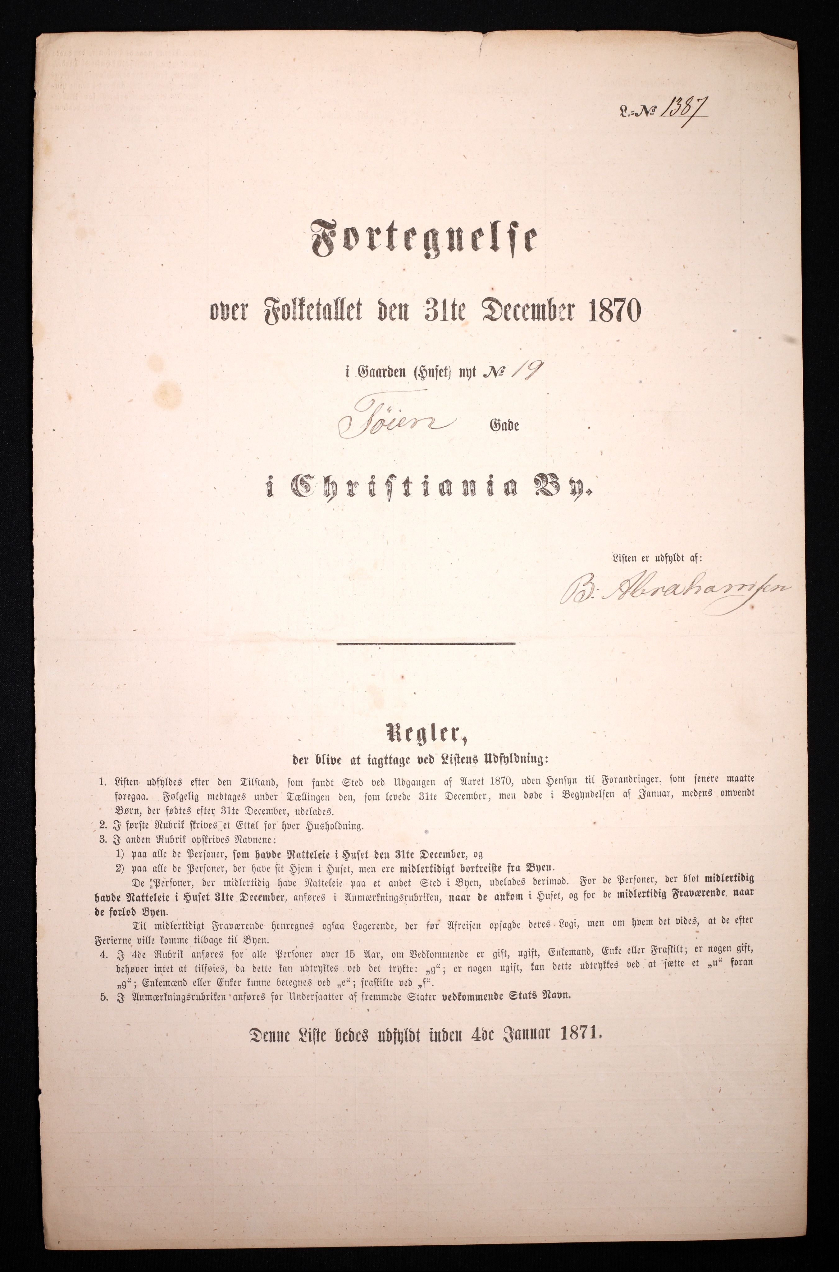 RA, 1870 census for 0301 Kristiania, 1870, p. 4456