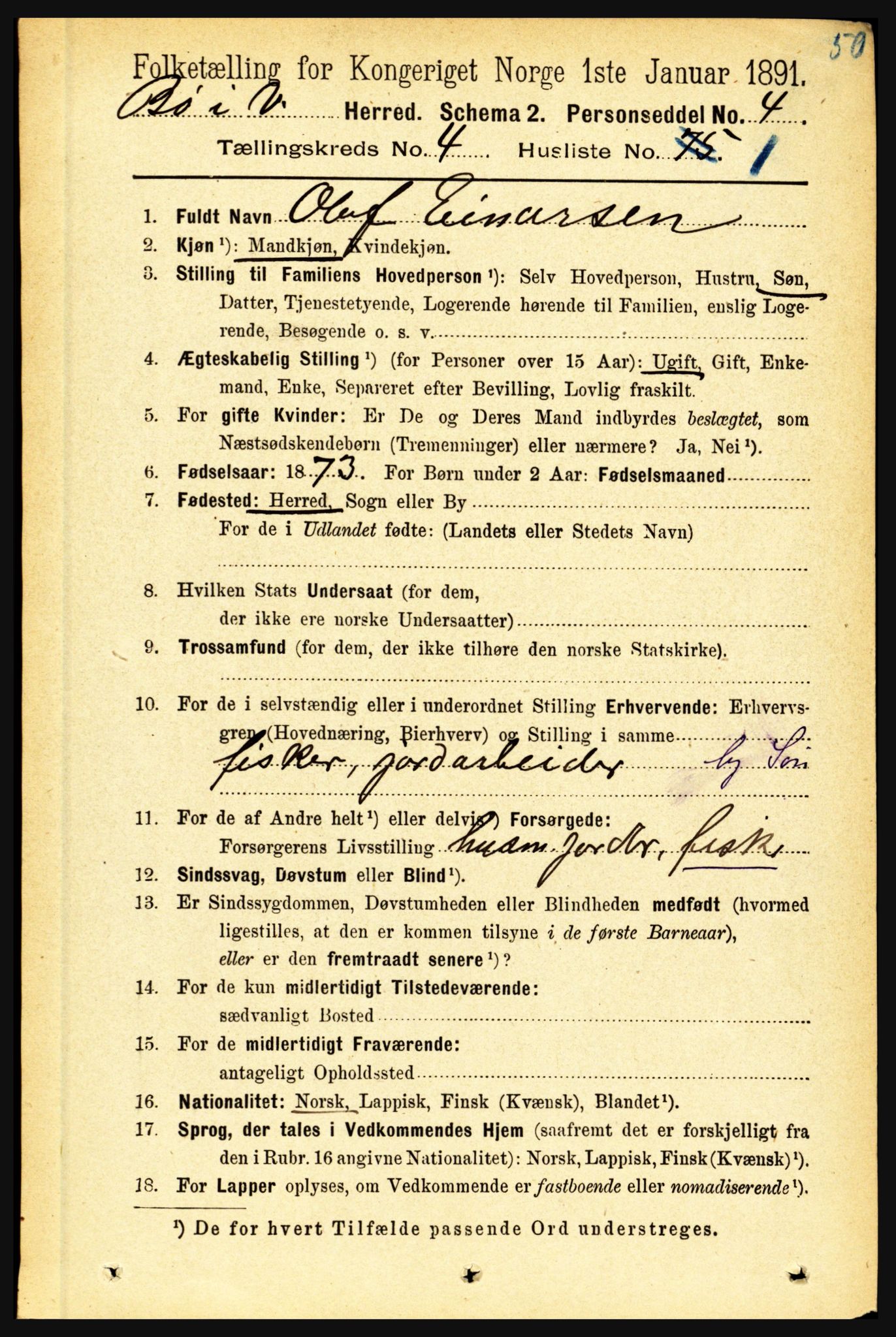 RA, 1891 census for 1867 Bø, 1891, p. 1403