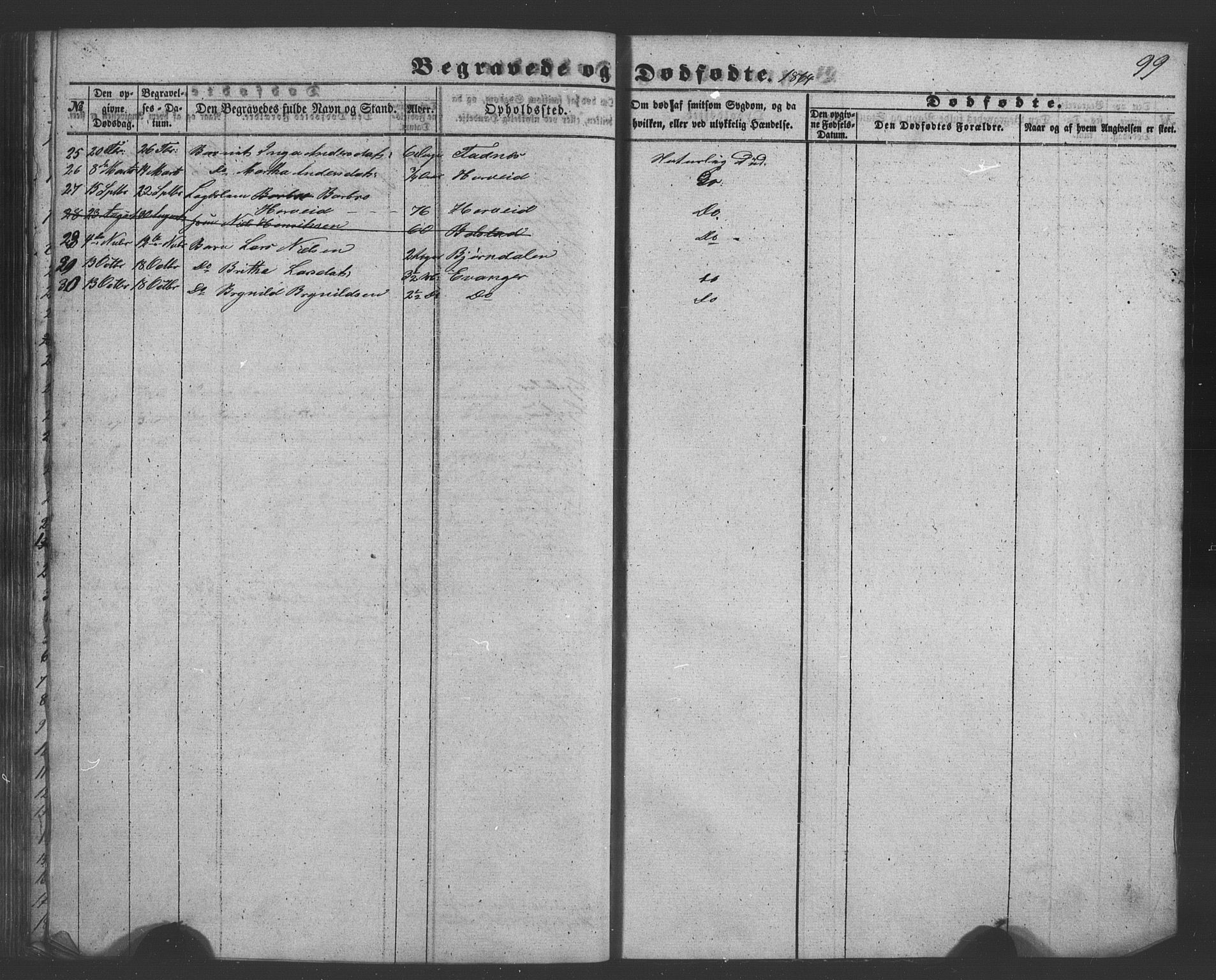 Evanger sokneprestembete, SAB/A-99924: Parish register (copy) no. A 1, 1855-1864, p. 99