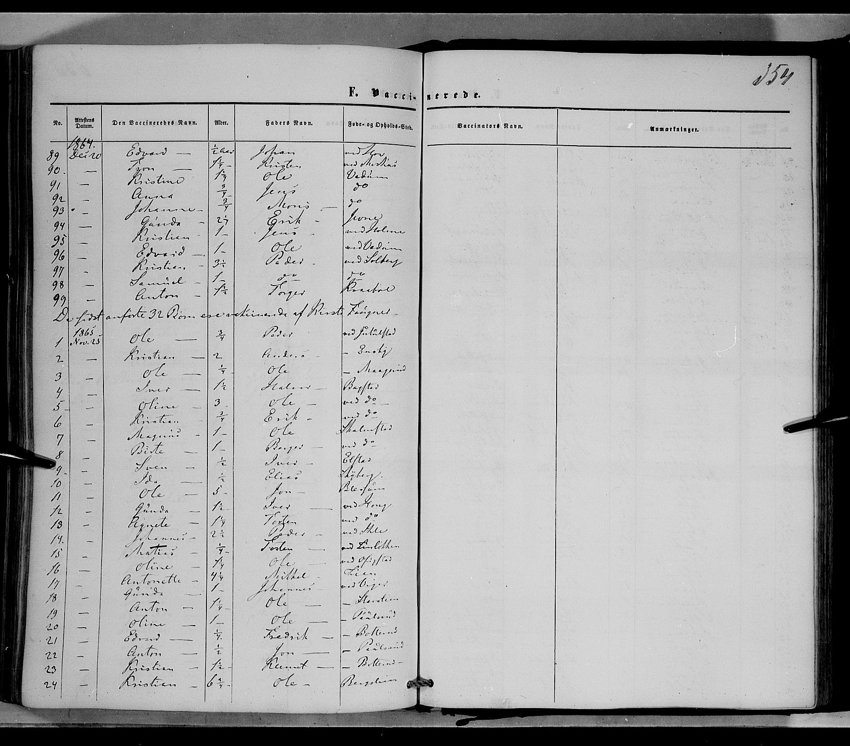 Øyer prestekontor, SAH/PREST-084/H/Ha/Haa/L0006: Parish register (official) no. 6, 1858-1874, p. 354