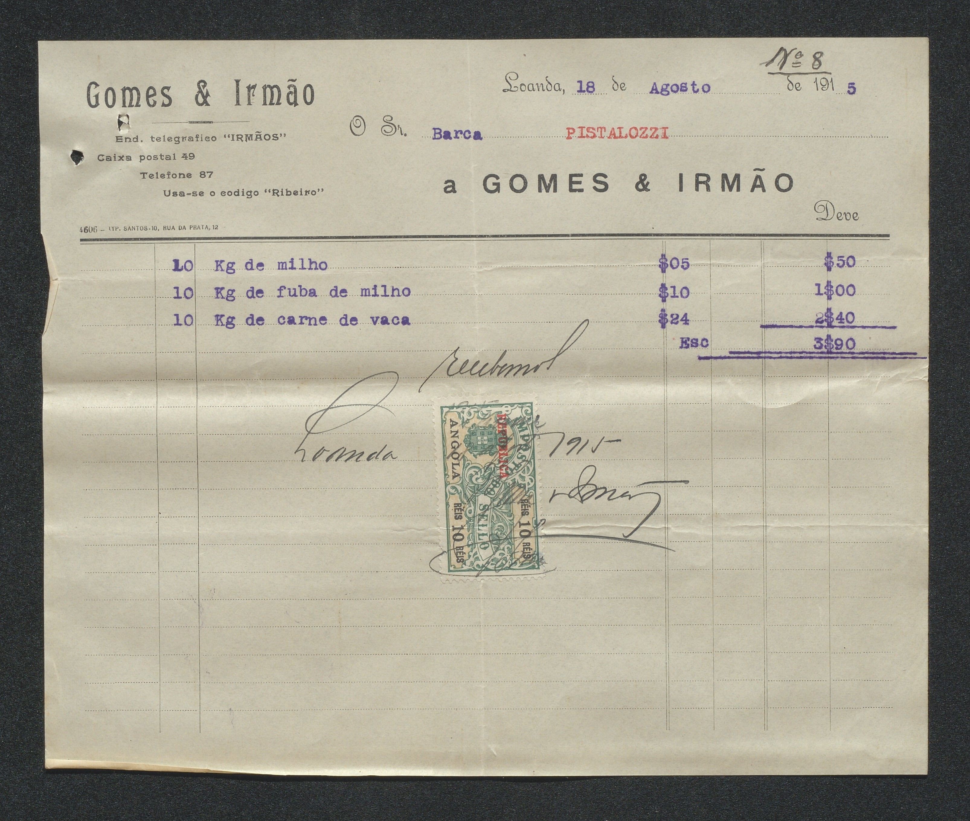 O. Terjesens rederi, AAKS/PA-2525/R/R02/L0003: Regnskapsbilag, 1904-1915