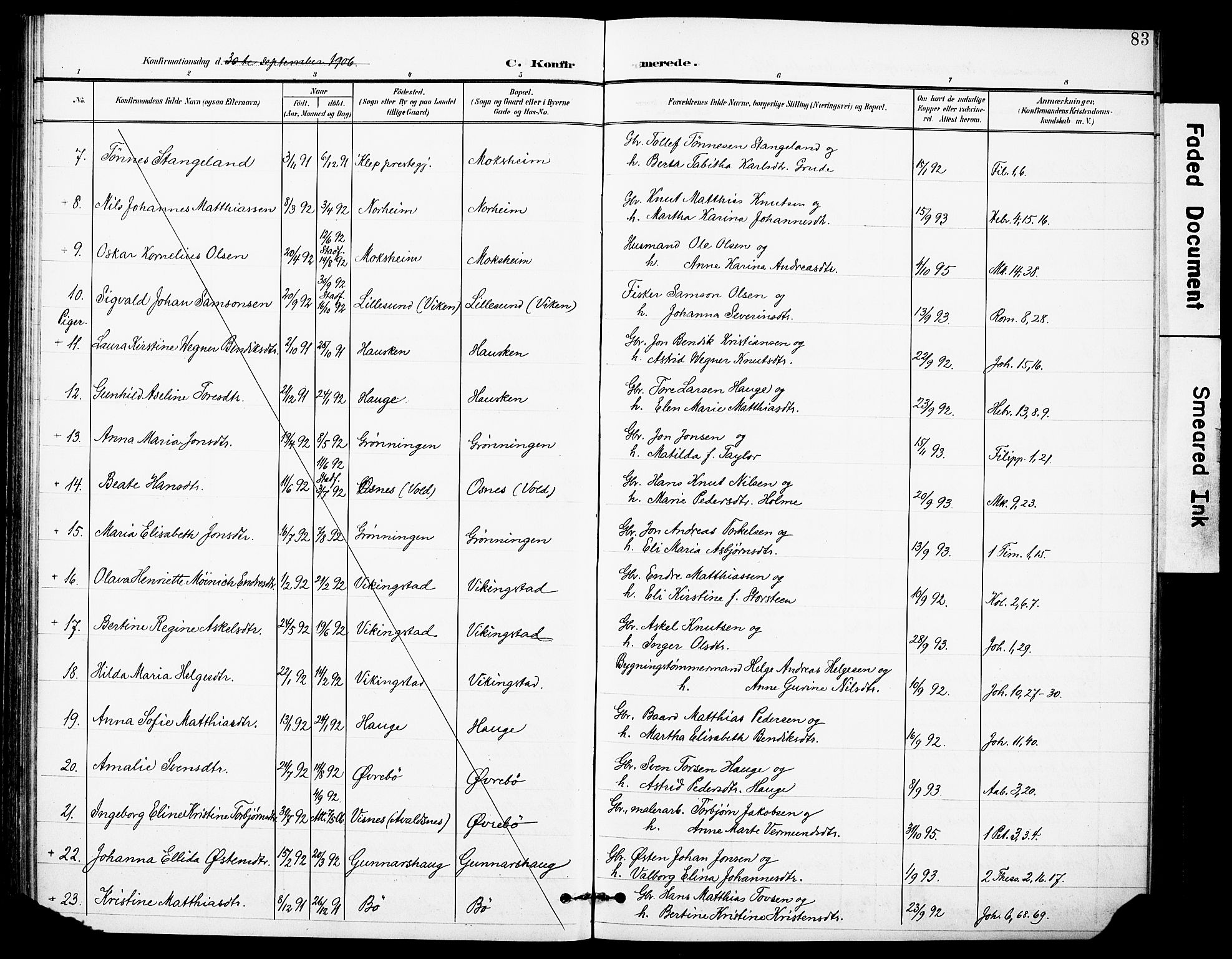 Torvastad sokneprestkontor, AV/SAST-A -101857/H/Ha/Haa/L0017: Parish register (official) no. A 16, 1899-1911, p. 83