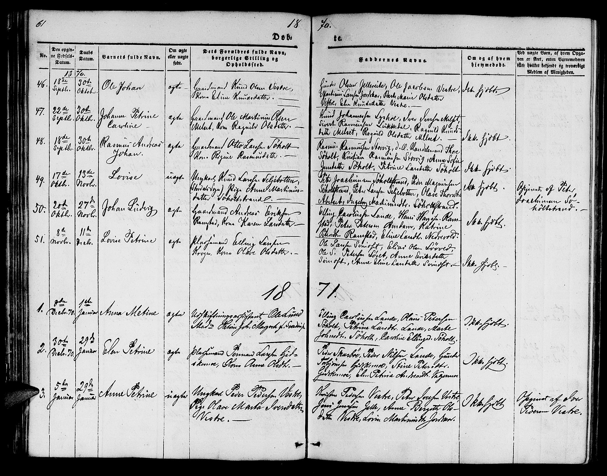 Ministerialprotokoller, klokkerbøker og fødselsregistre - Møre og Romsdal, SAT/A-1454/522/L0324: Parish register (copy) no. 522C03, 1854-1871, p. 61