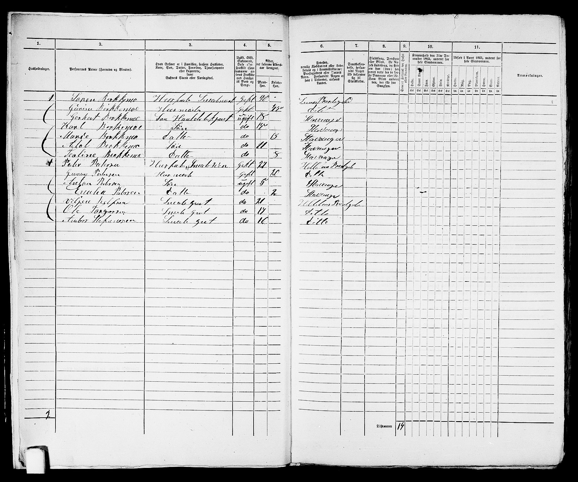 RA, 1865 census for Stavanger, 1865, p. 2021