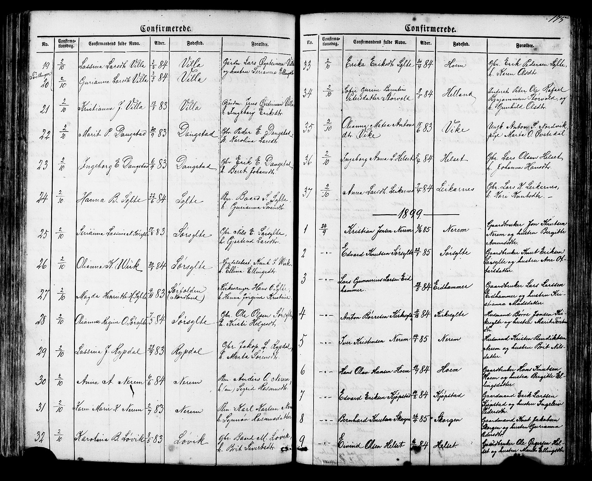 Ministerialprotokoller, klokkerbøker og fødselsregistre - Møre og Romsdal, SAT/A-1454/541/L0547: Parish register (copy) no. 541C02, 1867-1921, p. 175