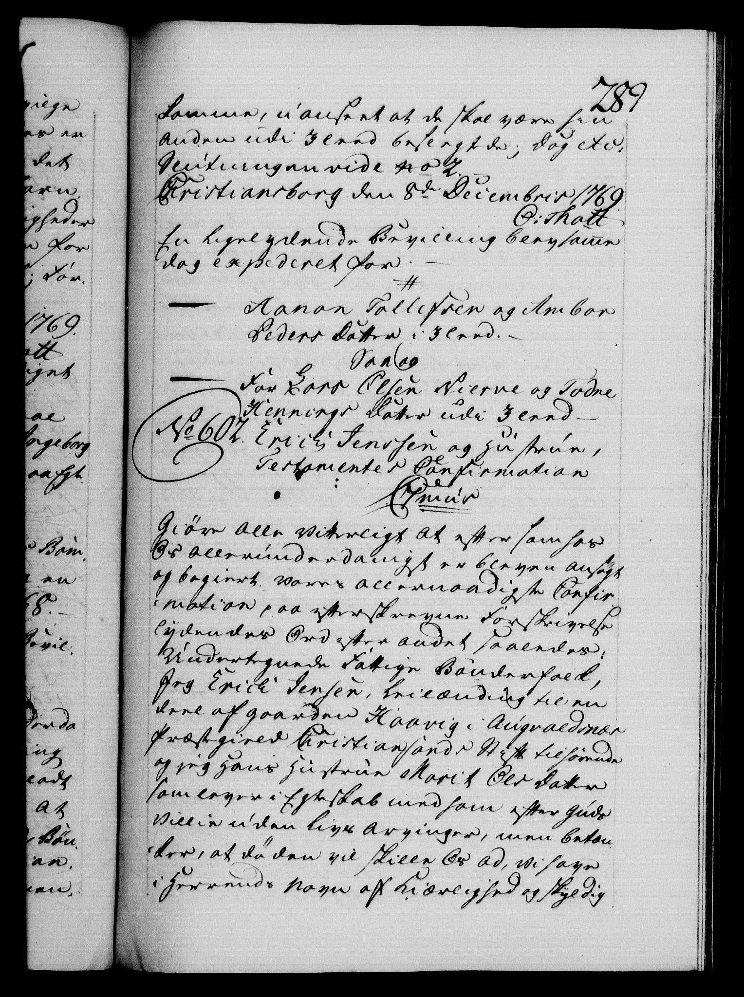 Danske Kanselli 1572-1799, AV/RA-EA-3023/F/Fc/Fca/Fcaa/L0044: Norske registre, 1769-1771, p. 289a