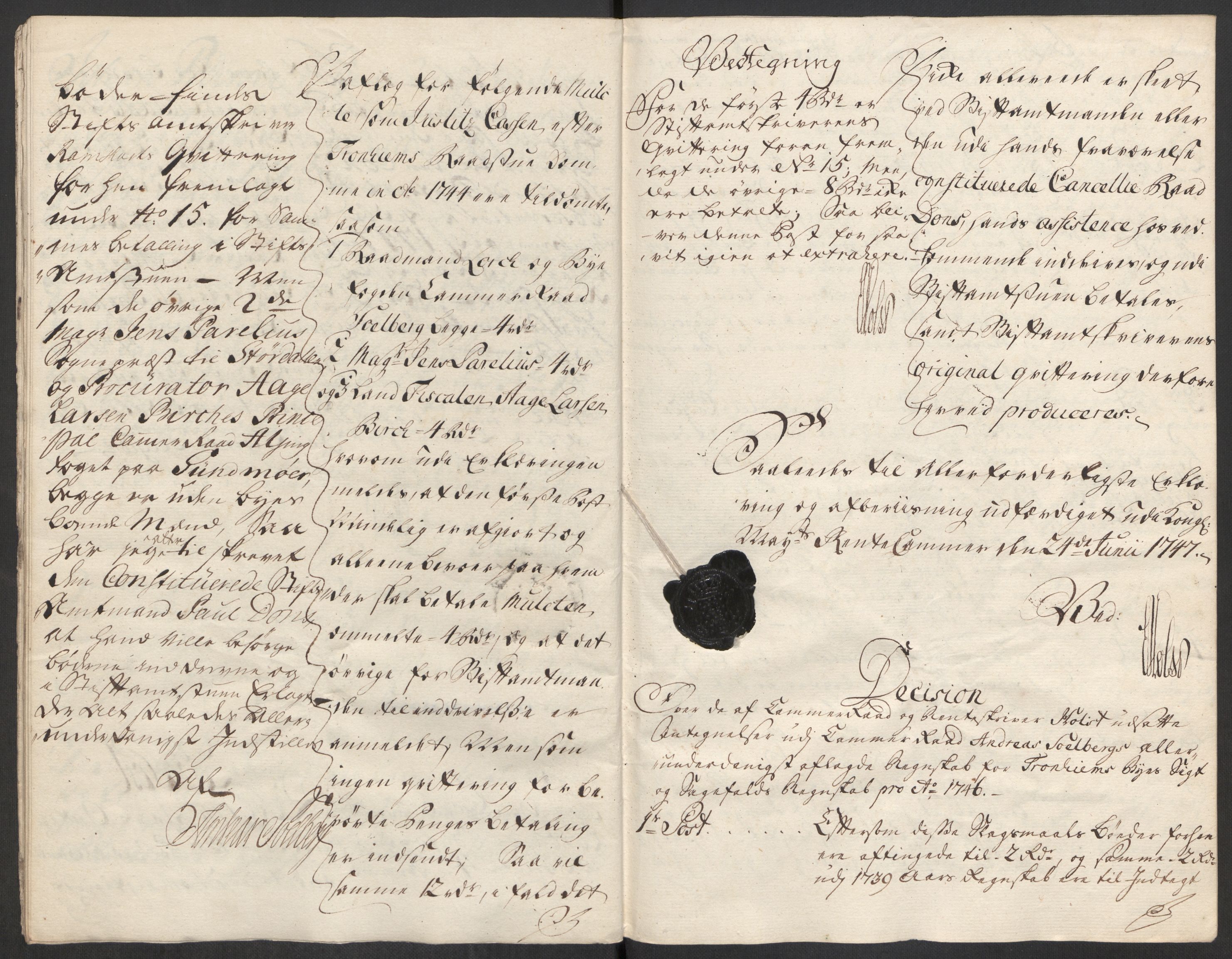 Rentekammeret inntil 1814, Reviderte regnskaper, Byregnskaper, AV/RA-EA-4066/R/Rs/L0541: [S22] Sikt og sakefall, 1743-1746, p. 393