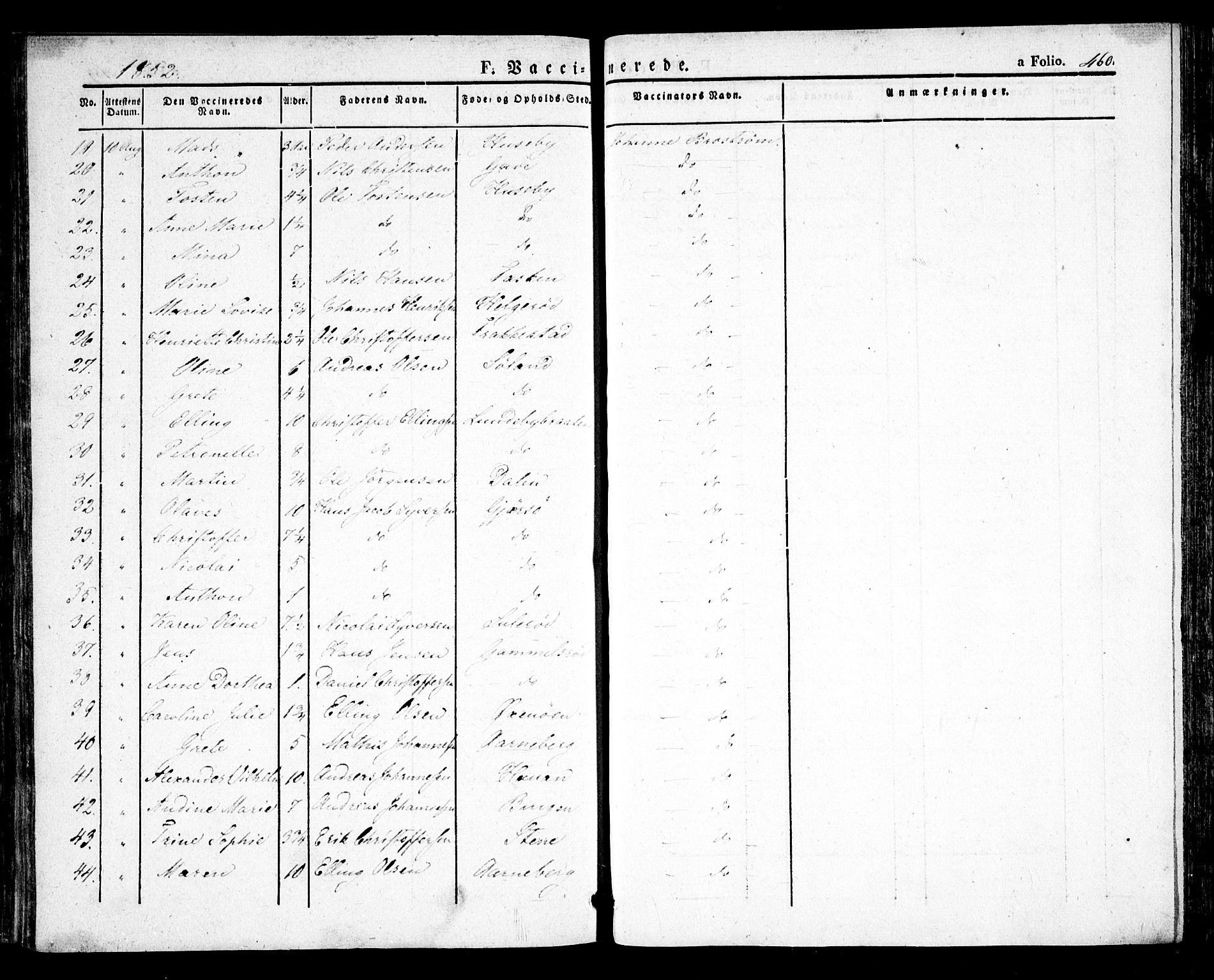 Råde prestekontor kirkebøker, AV/SAO-A-2009/F/Fa/L0005: Parish register (official) no. 5, 1830-1853, p. 460