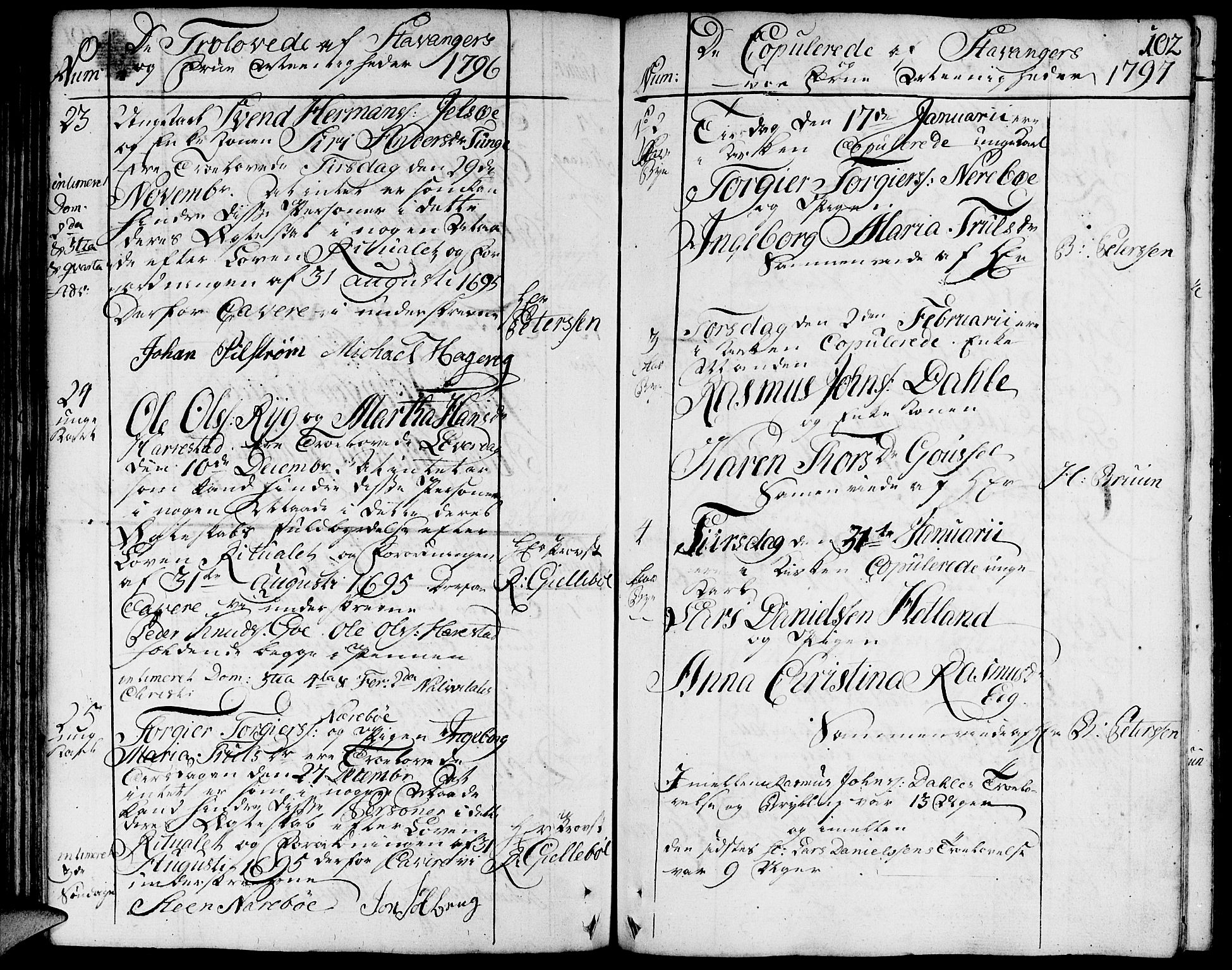 Domkirken sokneprestkontor, AV/SAST-A-101812/001/30/30BA/L0006: Parish register (official) no. A 6, 1783-1815, p. 102