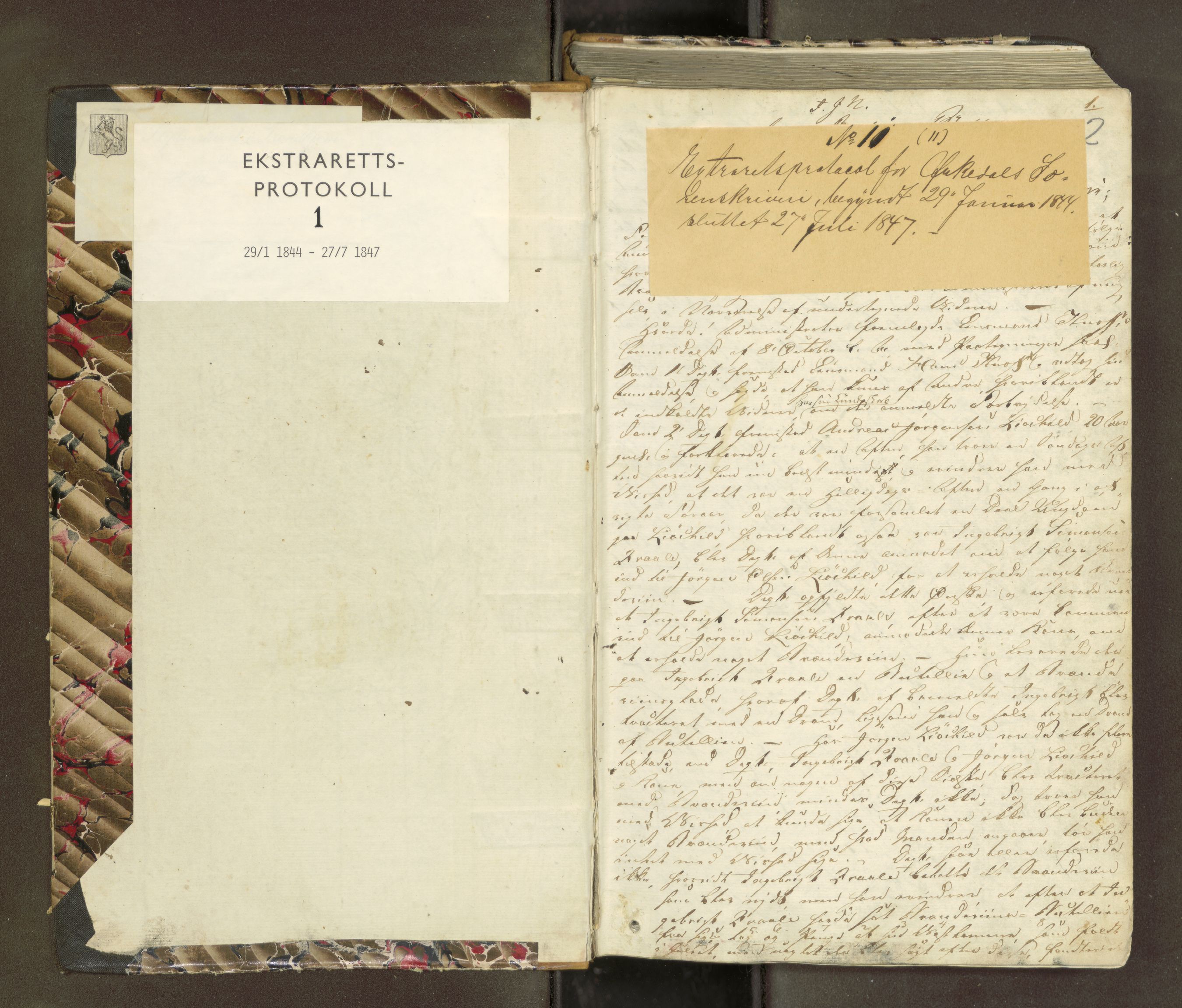 Orkdal sorenskriveri, SAT/A-4169/1/1/1B/L0001: Ekstrarettsprotokoll, 1844-1847
