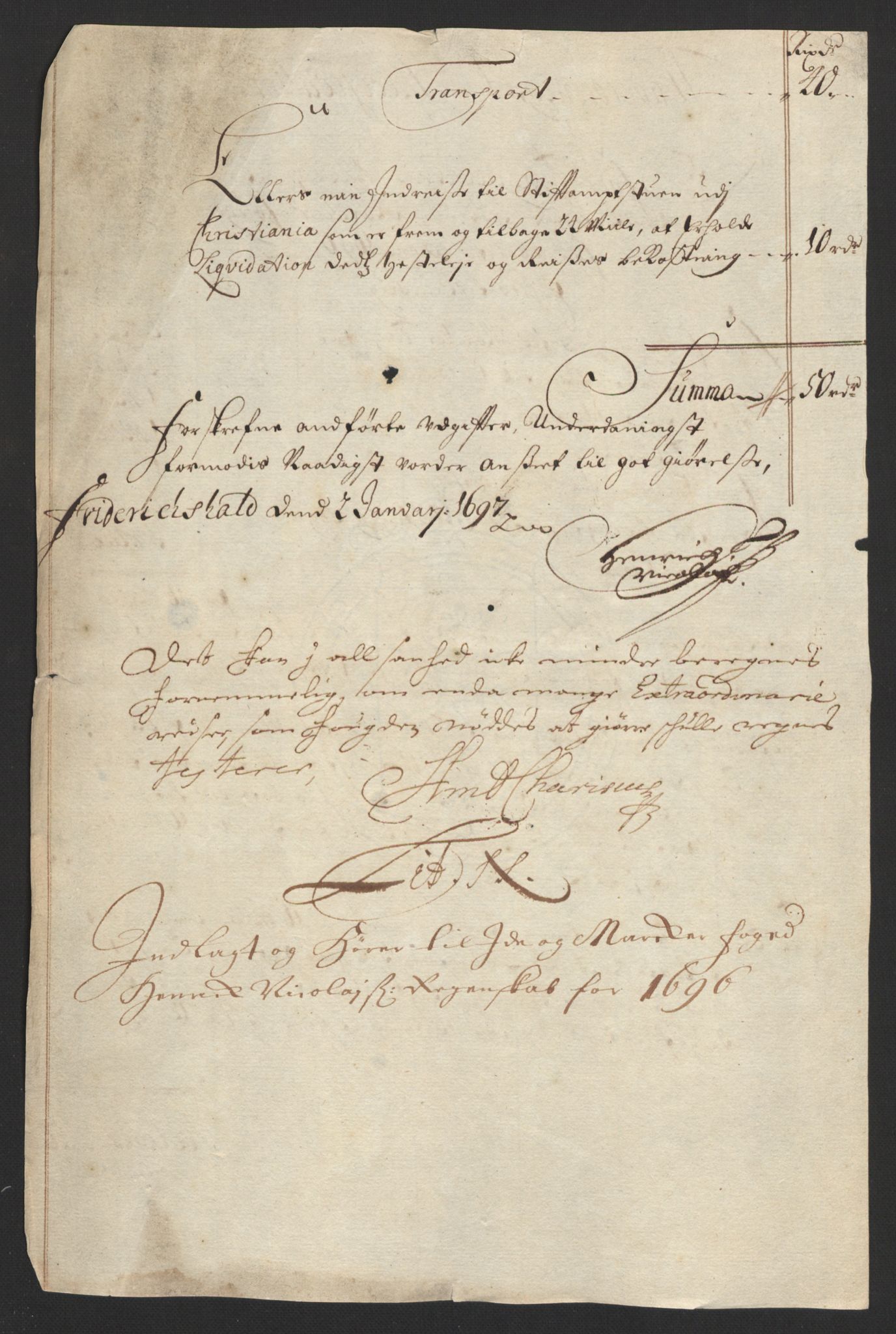 Rentekammeret inntil 1814, Reviderte regnskaper, Fogderegnskap, RA/EA-4092/R01/L0013: Fogderegnskap Idd og Marker, 1696-1698, p. 166