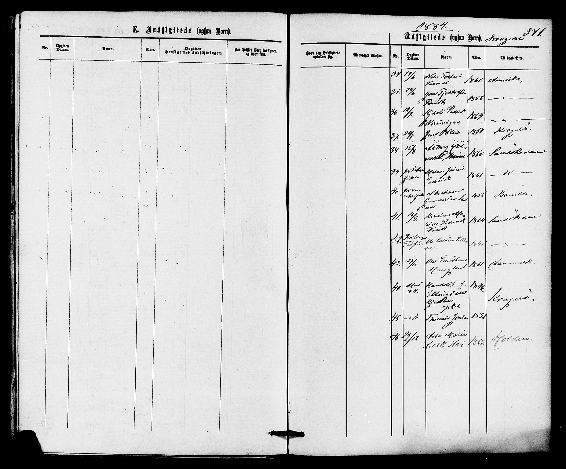 Drangedal kirkebøker, AV/SAKO-A-258/F/Fa/L0009: Parish register (official) no. 9 /1, 1872-1884, p. 371