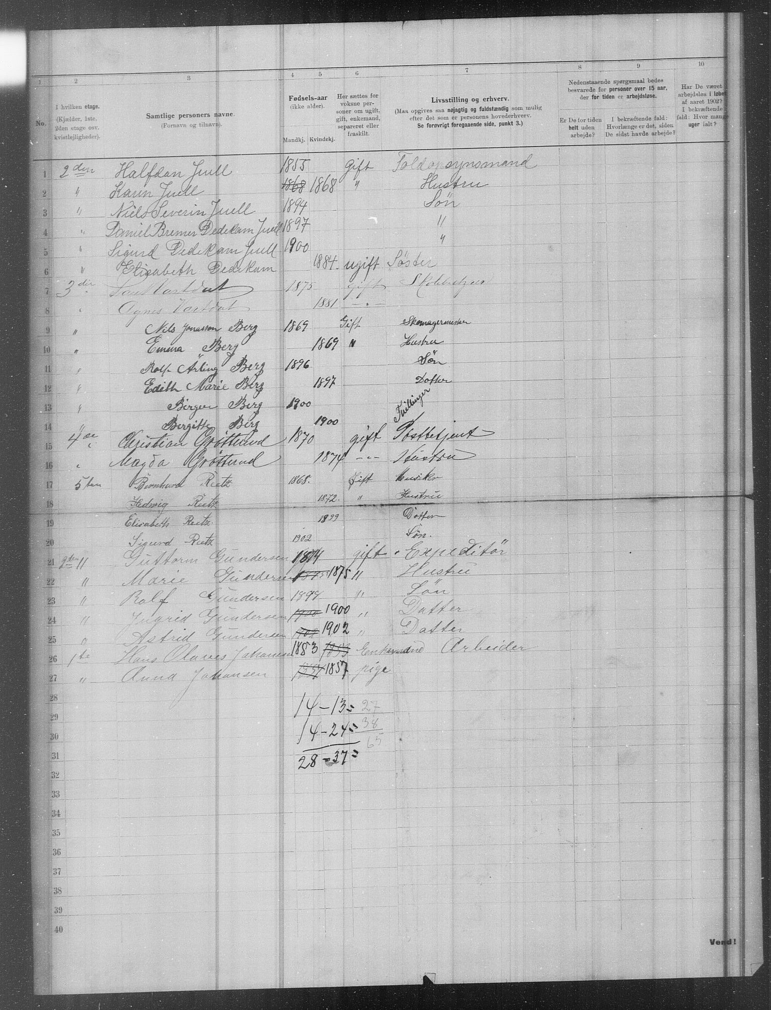 OBA, Municipal Census 1902 for Kristiania, 1902, p. 17280