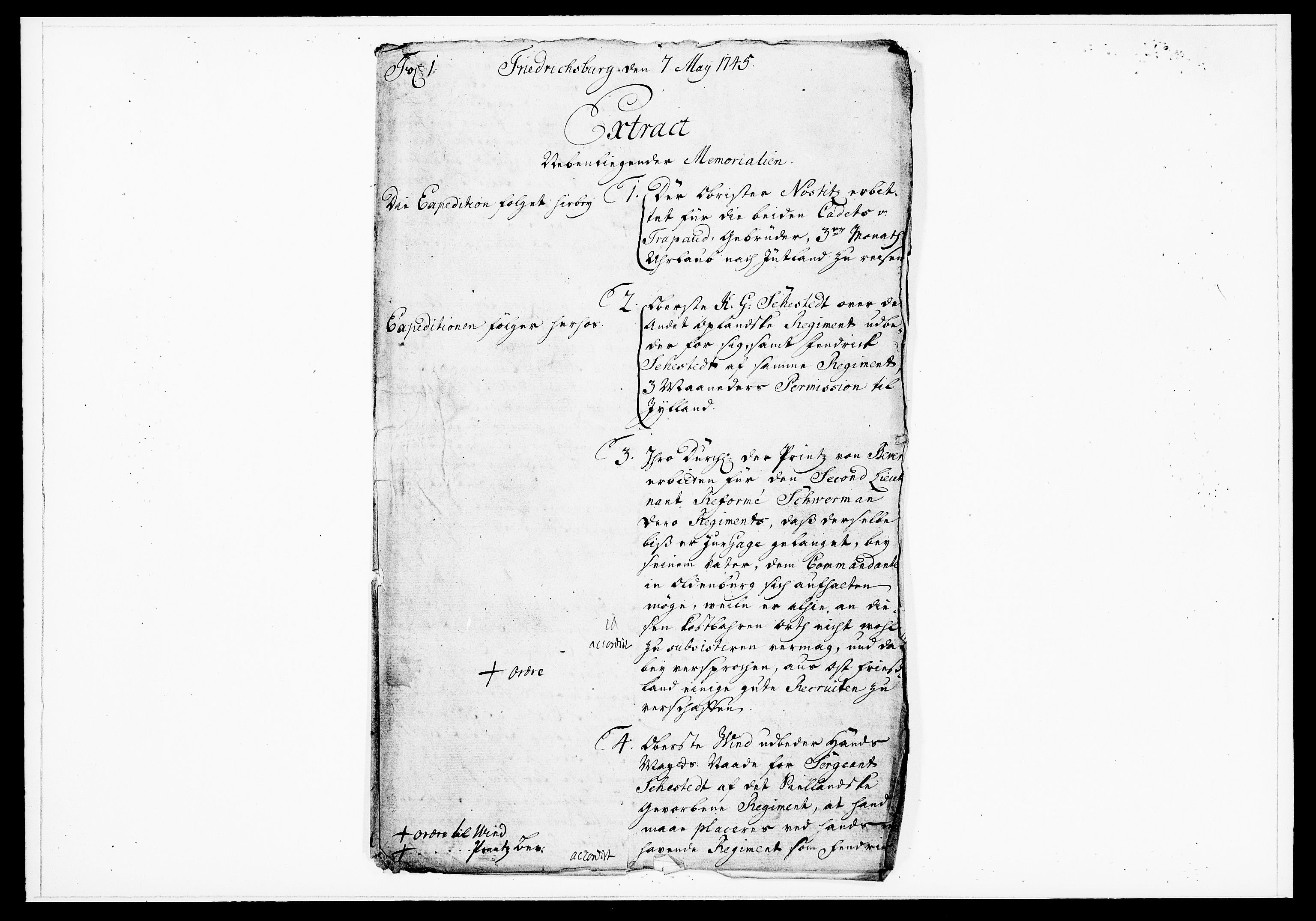 Krigskollegiet, Krigskancelliet, DRA/A-0006/-/1188-1193: Refererede sager, 1745, p. 132