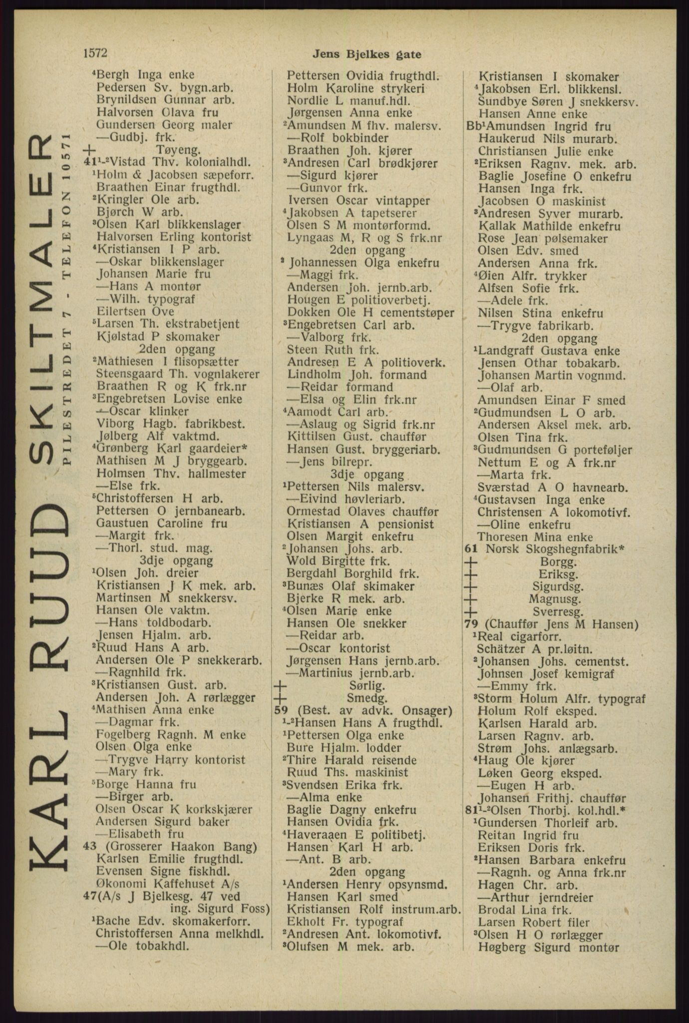 Kristiania/Oslo adressebok, PUBL/-, 1929, p. 1572