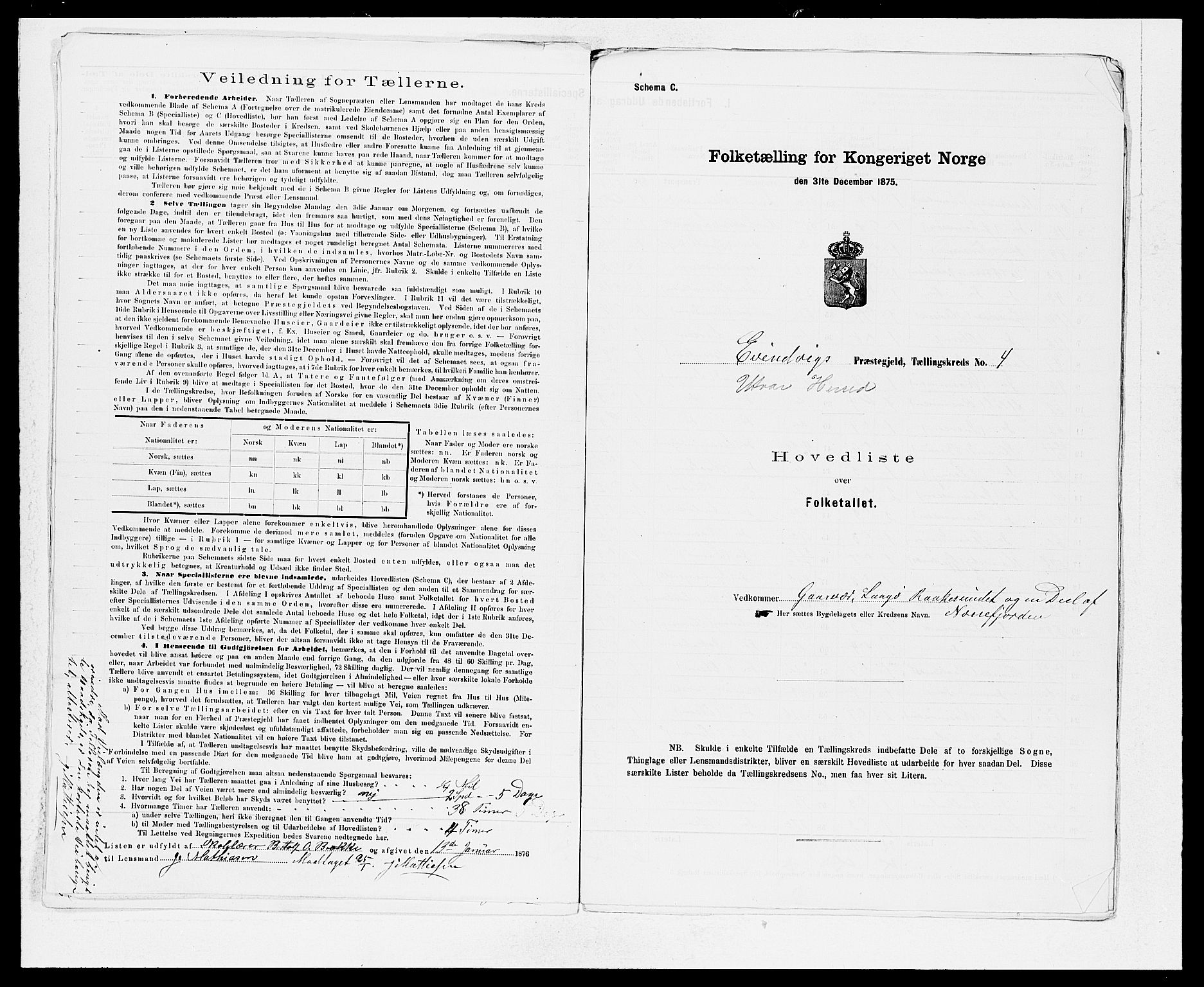 SAB, 1875 census for 1411P Eivindvik, 1875, p. 951