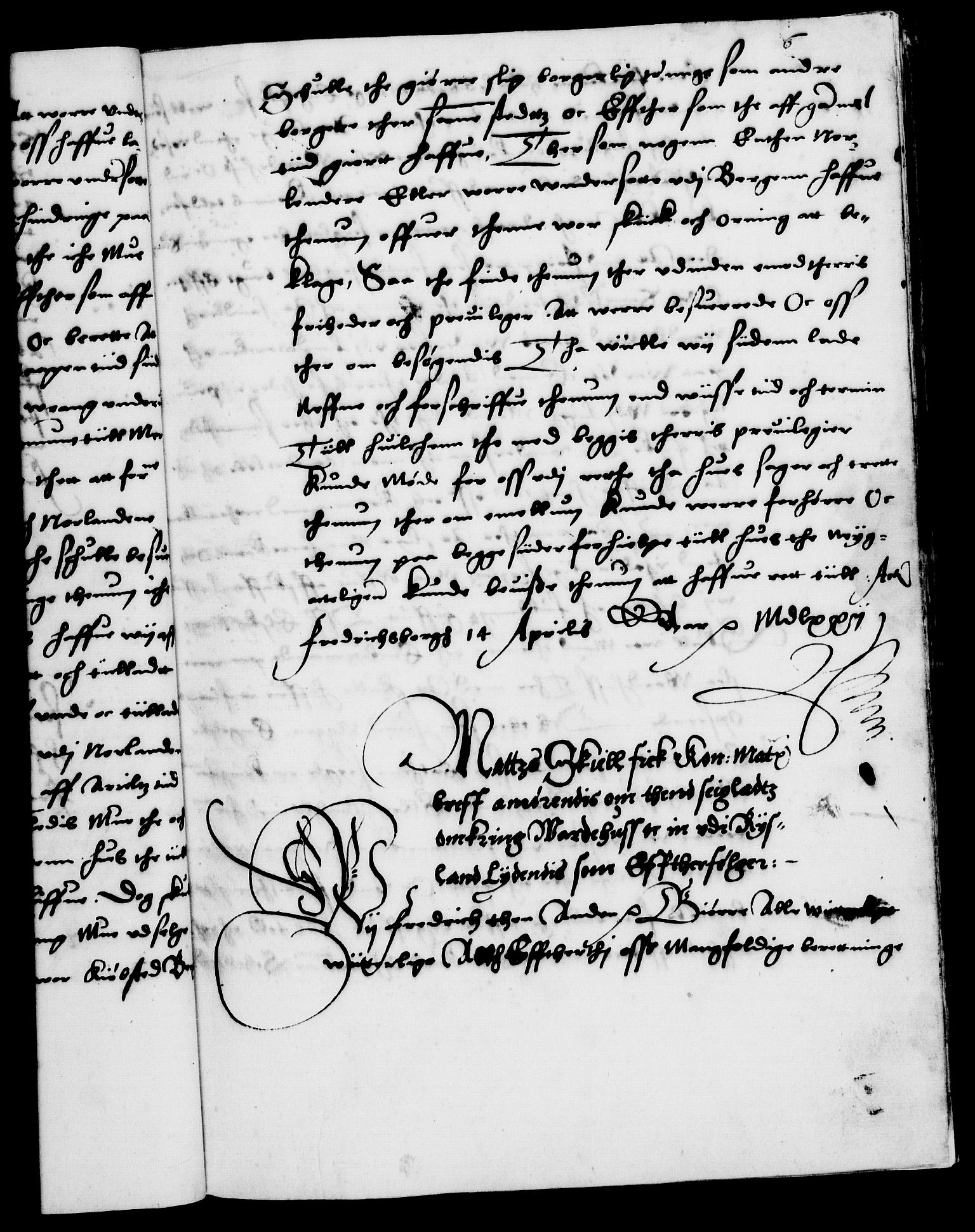 Danske Kanselli 1572-1799, AV/RA-EA-3023/F/Fc/Fca/Fcaa/L0001: Norske registre (mikrofilm), 1572-1588, p. 6a