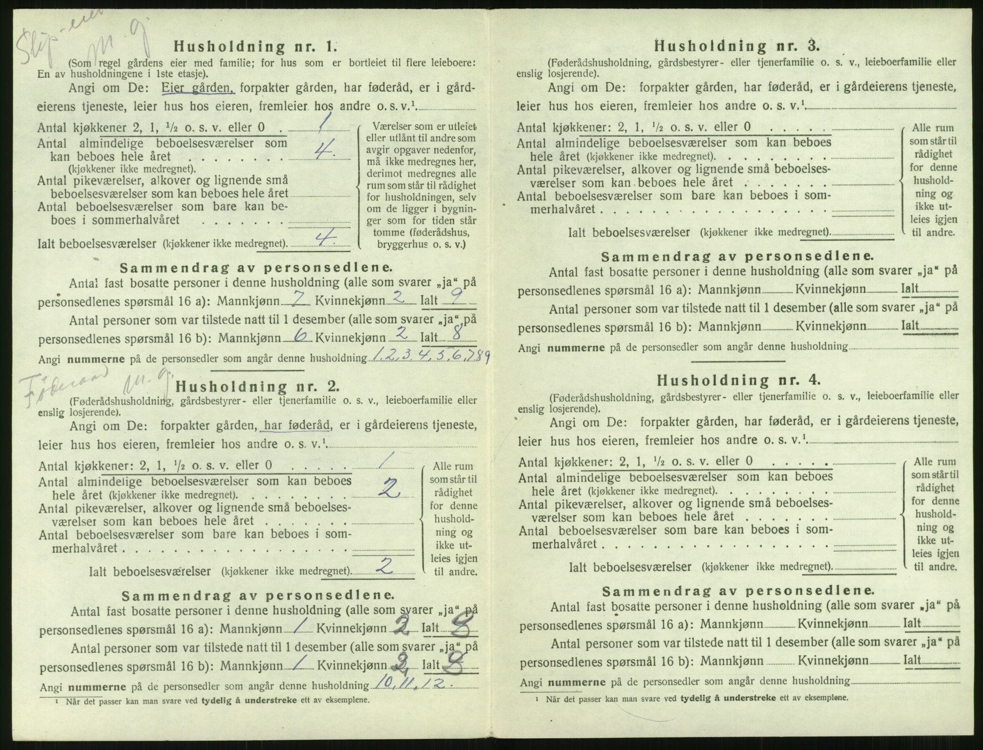 SAT, 1920 census for Borgund, 1920, p. 1535