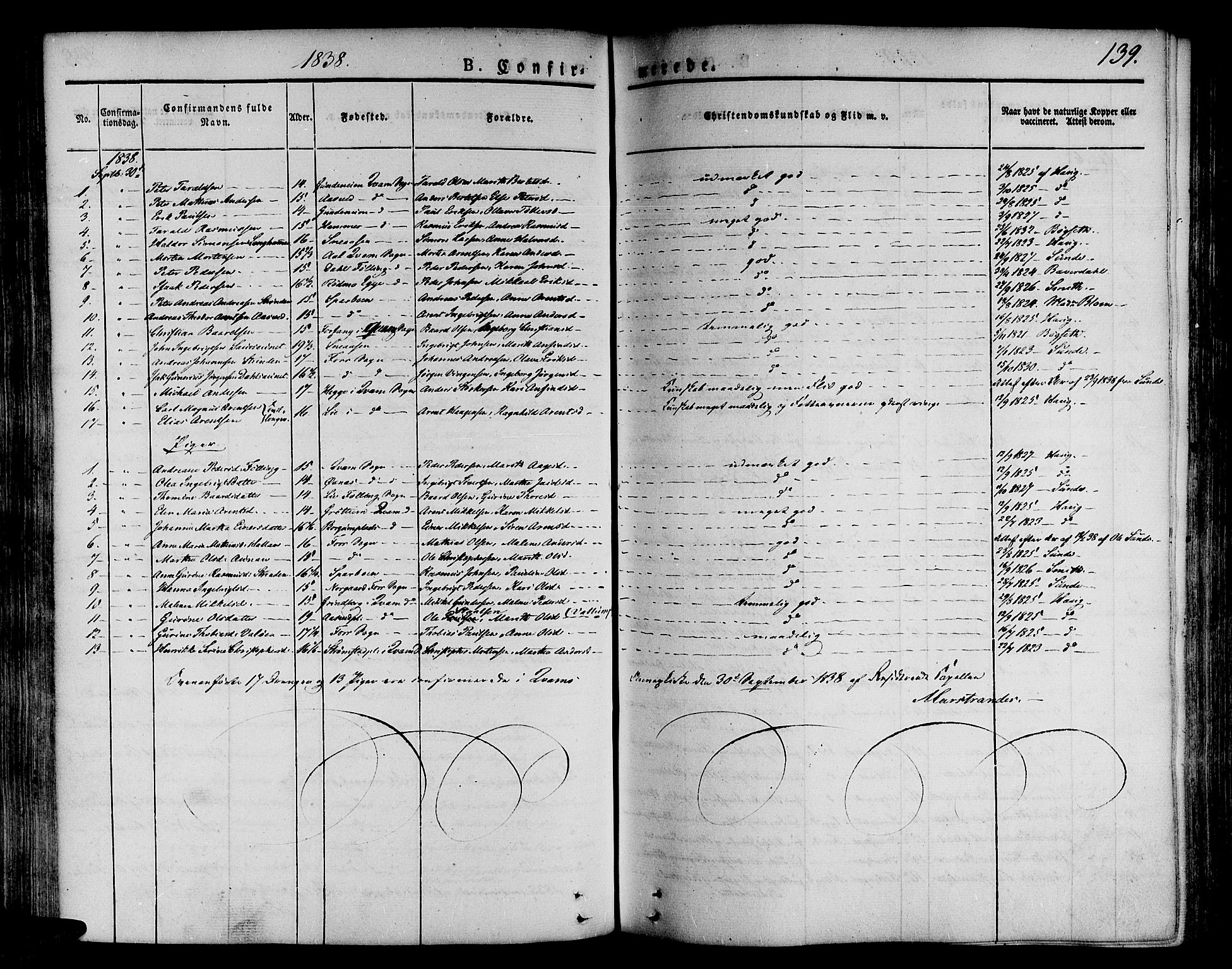 Ministerialprotokoller, klokkerbøker og fødselsregistre - Nord-Trøndelag, AV/SAT-A-1458/746/L0445: Parish register (official) no. 746A04, 1826-1846, p. 139