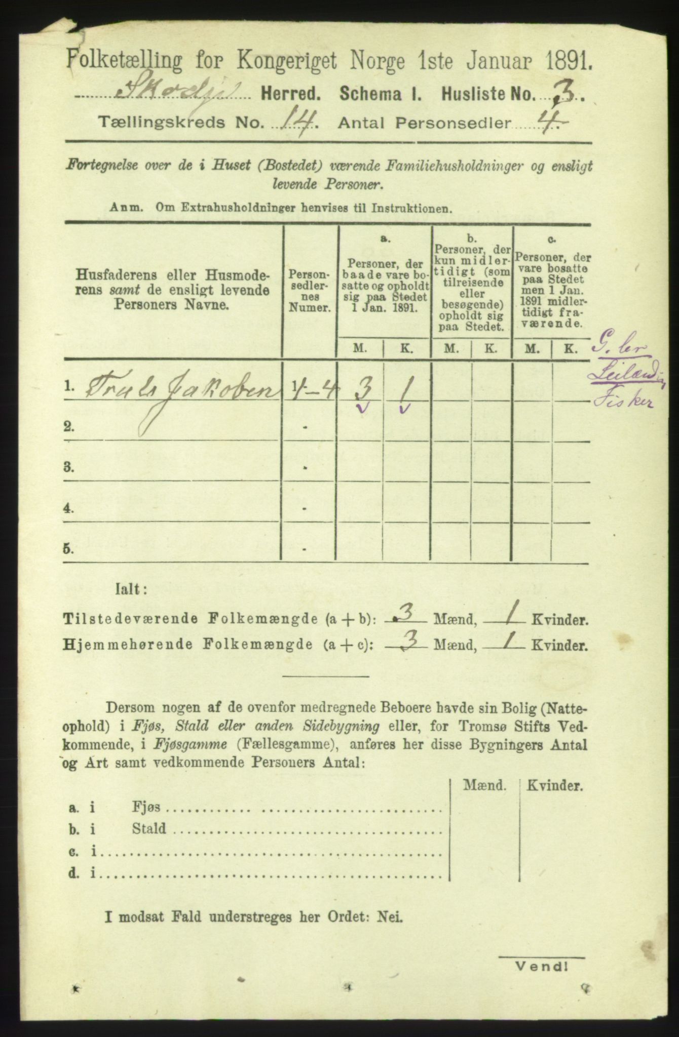 RA, 1891 census for 1529 Skodje, 1891, p. 2984