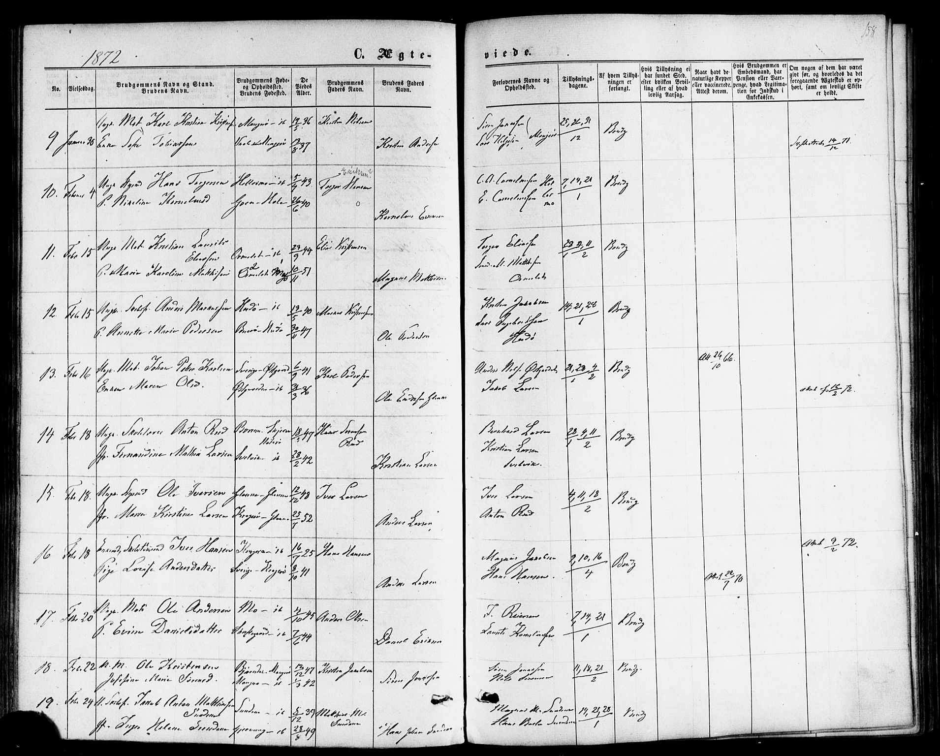 Nøtterøy kirkebøker, AV/SAKO-A-354/F/Fb/L0001: Parish register (official) no. II 1, 1865-1878, p. 158