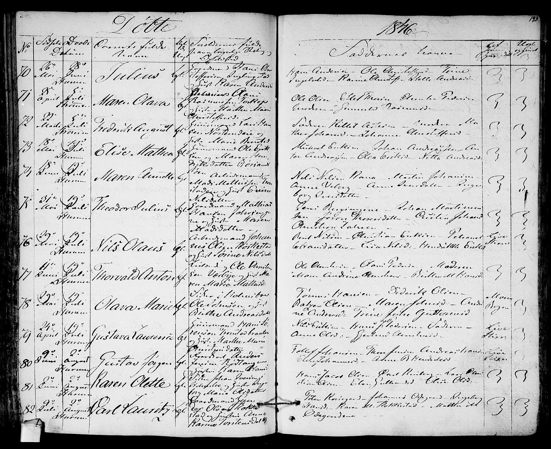 Hurum kirkebøker, AV/SAKO-A-229/F/Fa/L0010: Parish register (official) no. 10, 1827-1846, p. 193