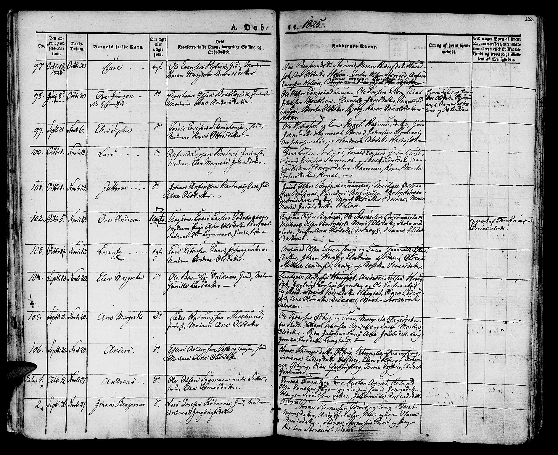 Ministerialprotokoller, klokkerbøker og fødselsregistre - Nord-Trøndelag, SAT/A-1458/741/L0390: Parish register (official) no. 741A04, 1822-1836, p. 22