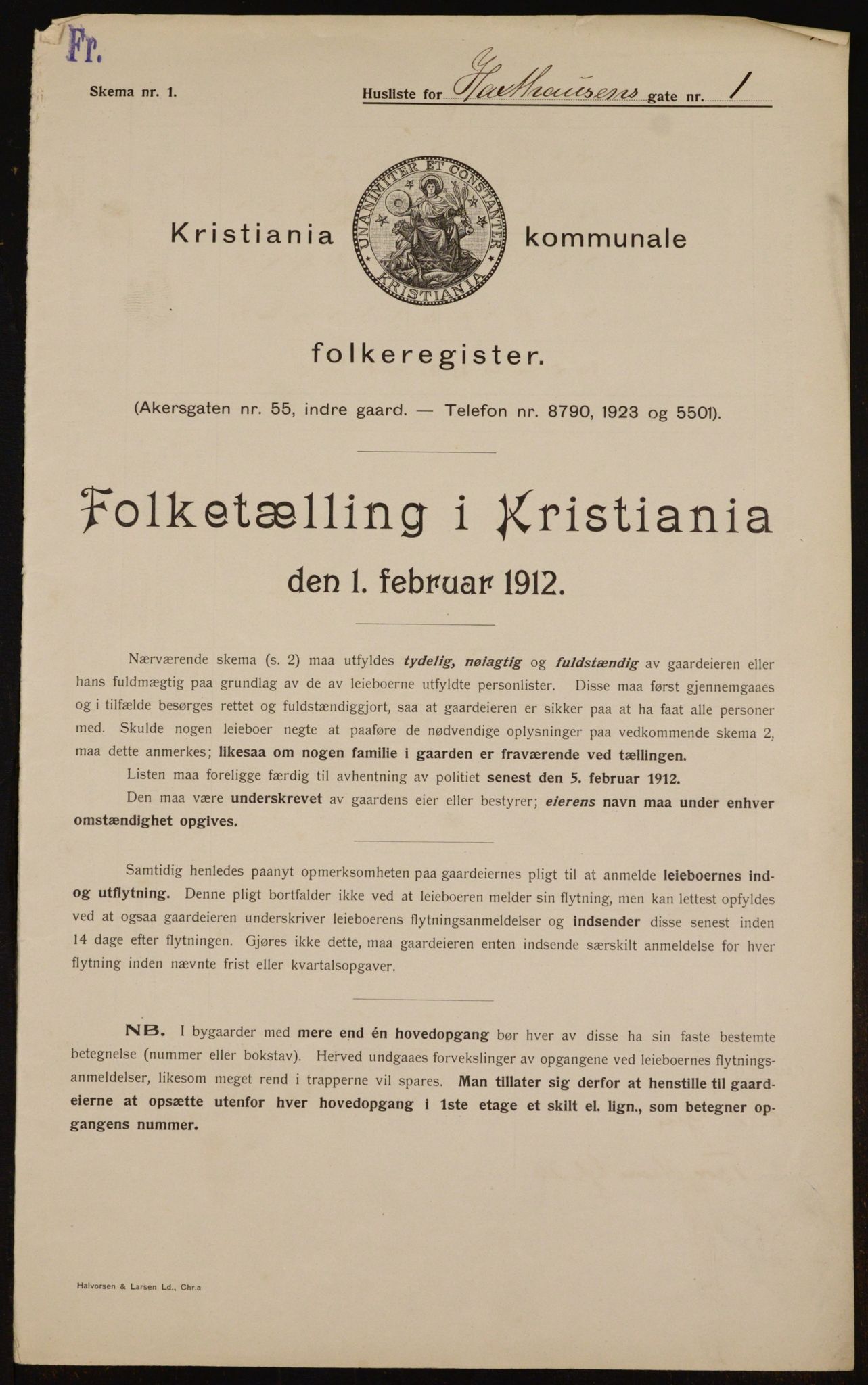 OBA, Municipal Census 1912 for Kristiania, 1912, p. 35849