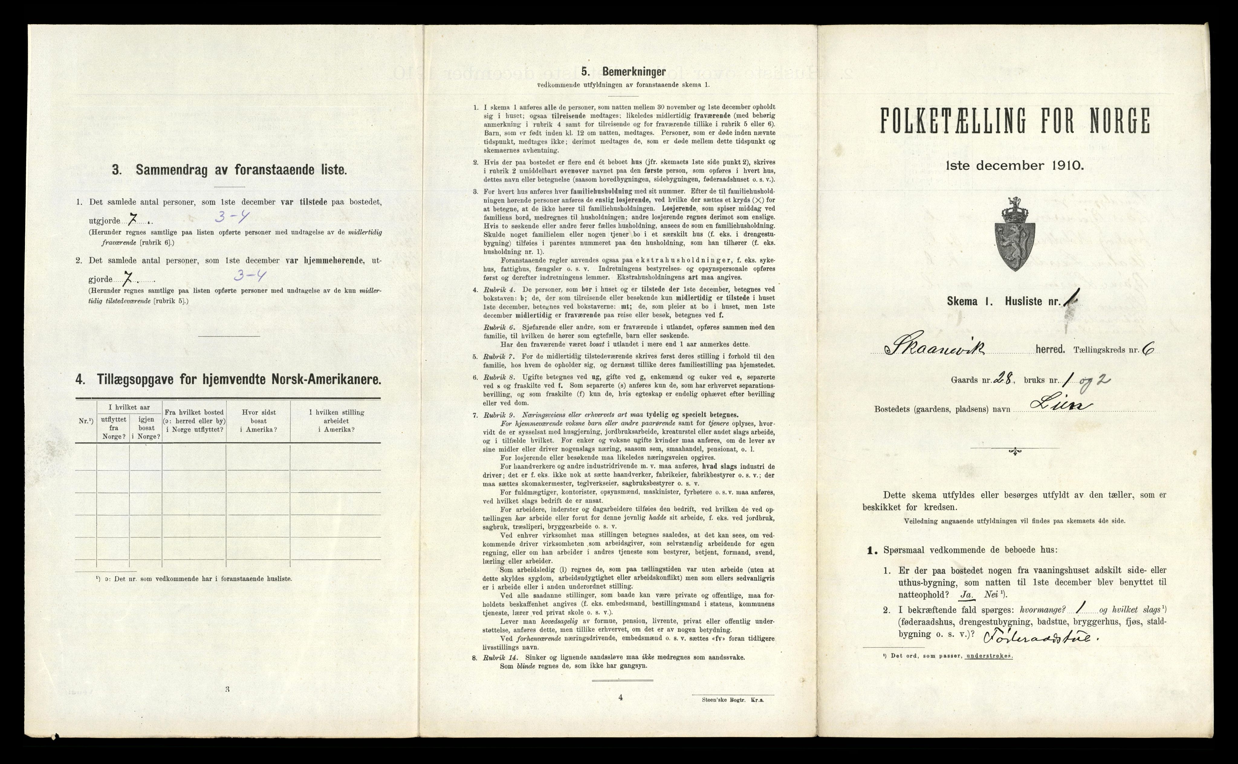 RA, 1910 census for Skånevik, 1910, p. 327