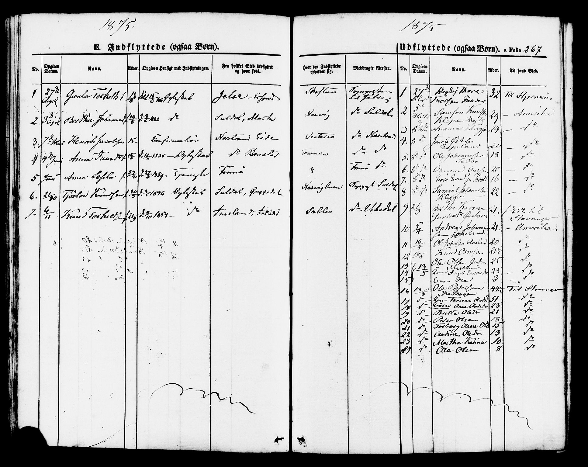 Hjelmeland sokneprestkontor, SAST/A-101843/01/IV/L0011: Parish register (official) no. A 11, 1861-1878, p. 267