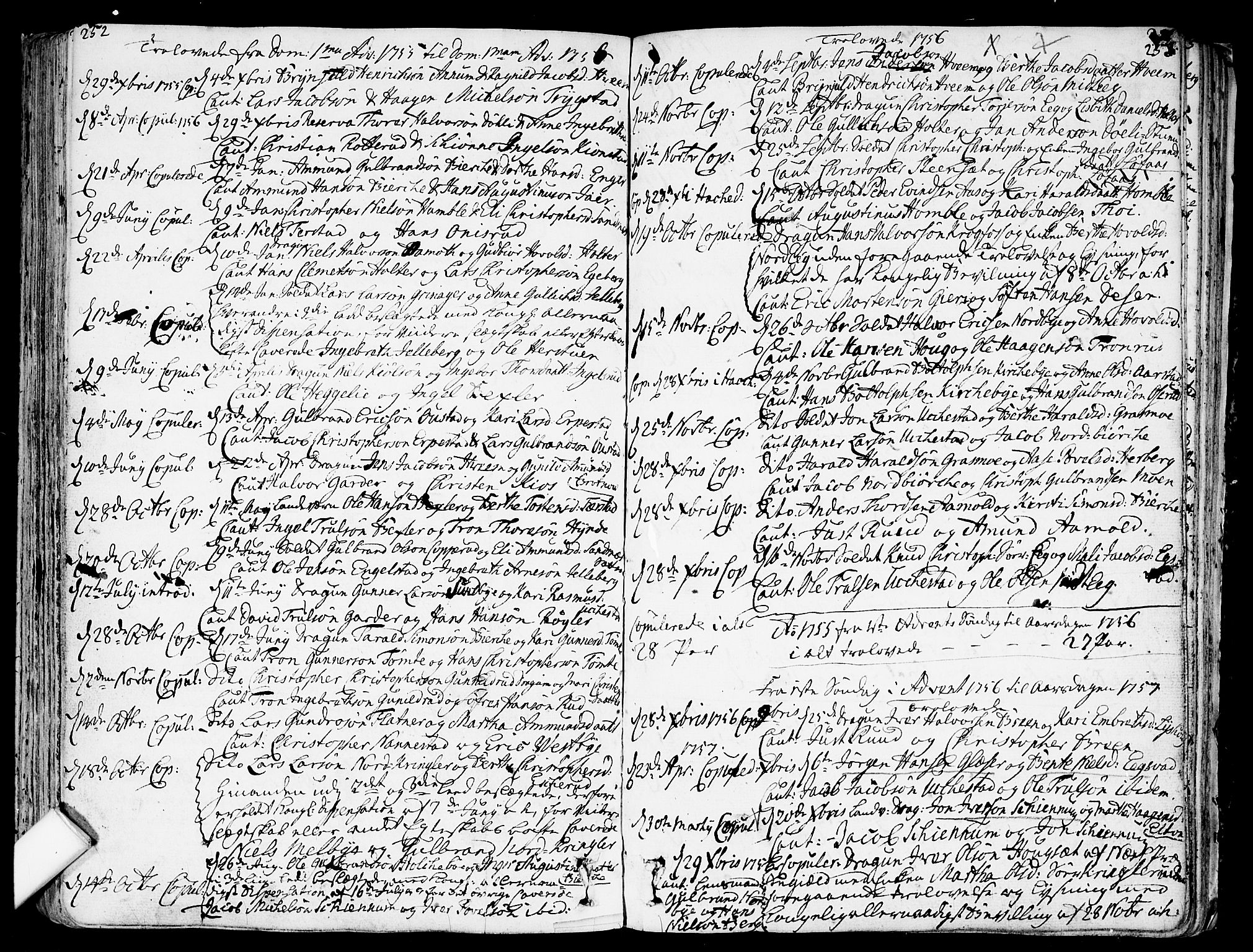 Nannestad prestekontor Kirkebøker, SAO/A-10414a/F/Fa/L0007: Parish register (official) no. I 7, 1754-1791, p. 252-253