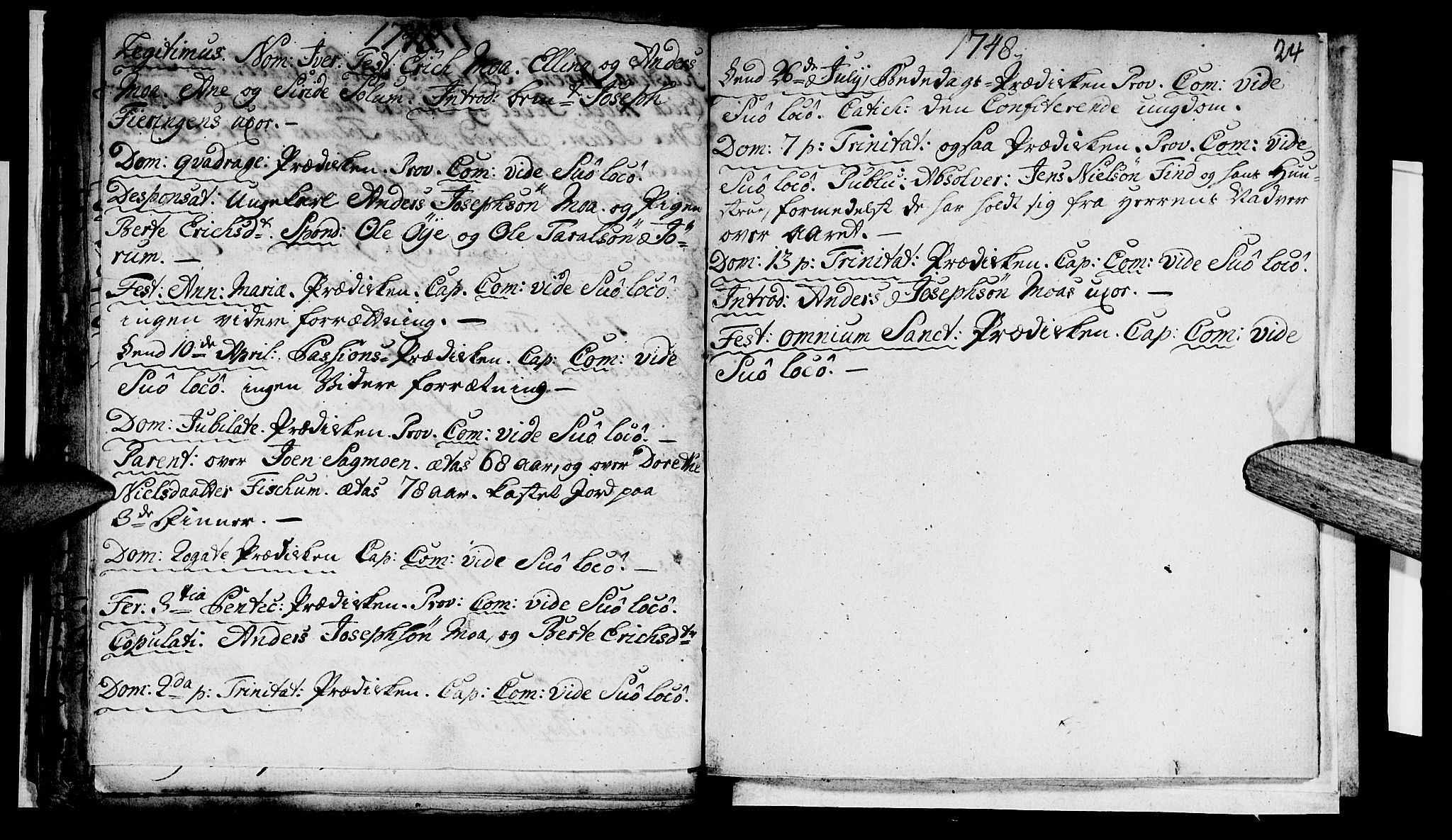 Ministerialprotokoller, klokkerbøker og fødselsregistre - Nord-Trøndelag, SAT/A-1458/759/L0525: Parish register (official) no. 759A01, 1706-1748, p. 24