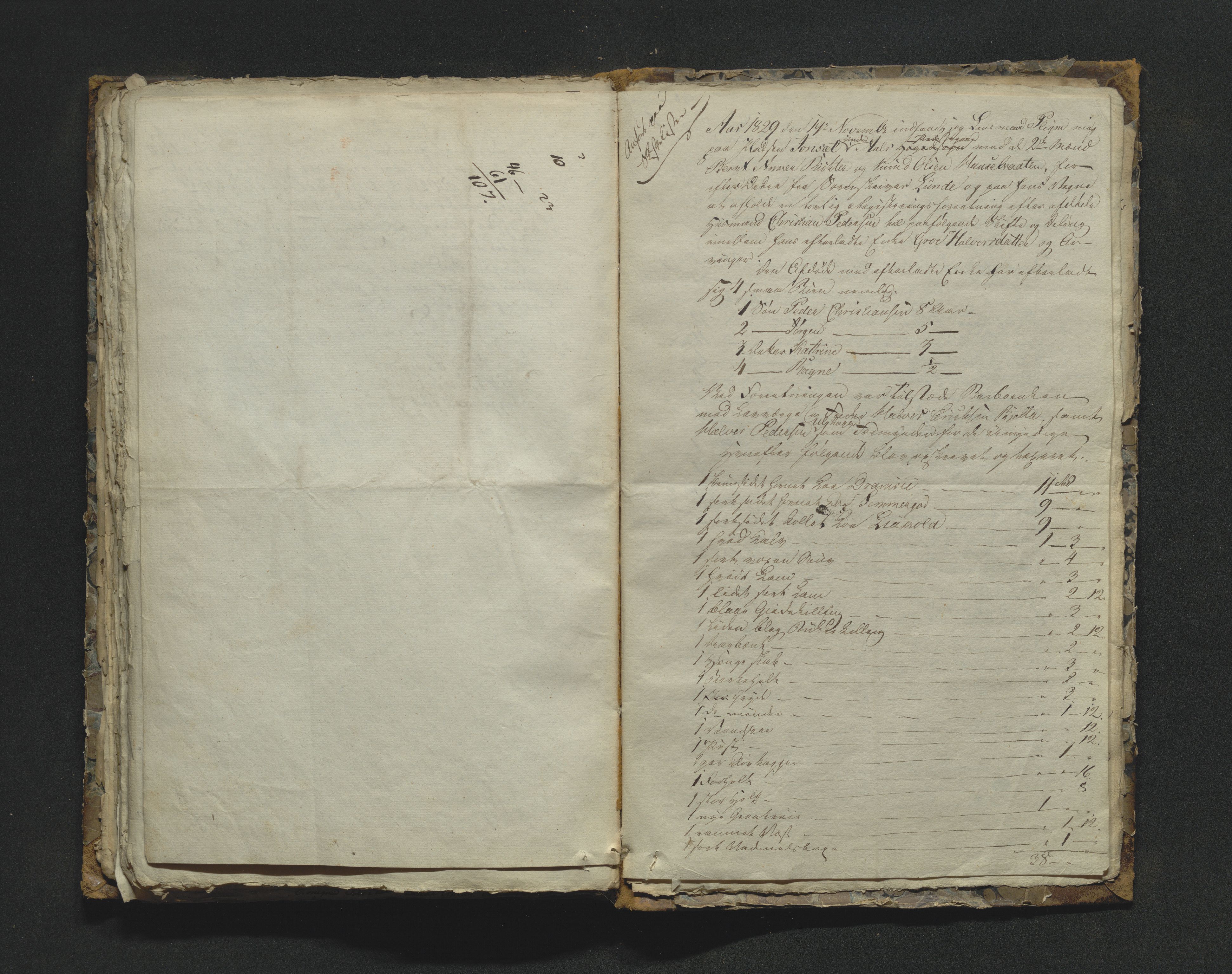 Hallingdal sorenskriveri, SAKO/A-121/H/Hb/Hbb/Hbba/L0002: Skifteregistreringsprotokoll, Sorenskriveriet, 1829