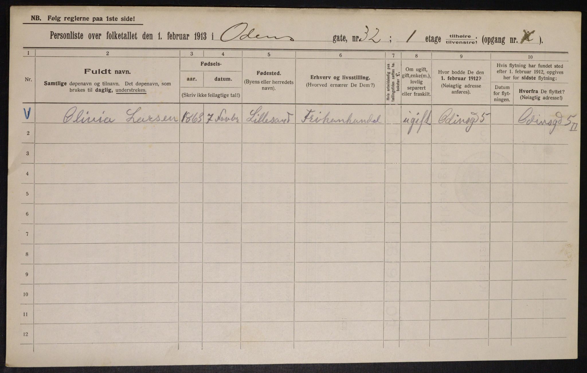 OBA, Municipal Census 1913 for Kristiania, 1913, p. 75170