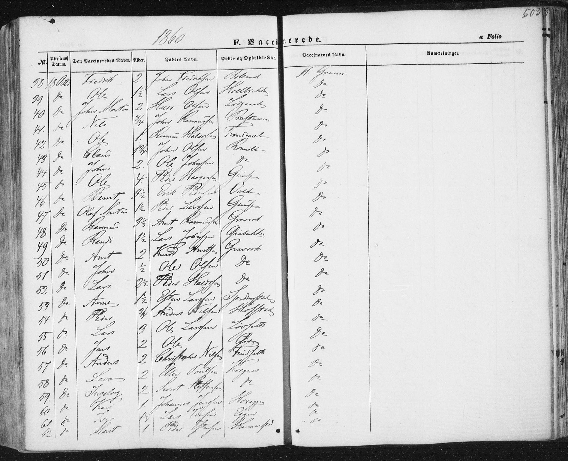 Ministerialprotokoller, klokkerbøker og fødselsregistre - Sør-Trøndelag, AV/SAT-A-1456/691/L1076: Parish register (official) no. 691A08, 1852-1861, p. 503